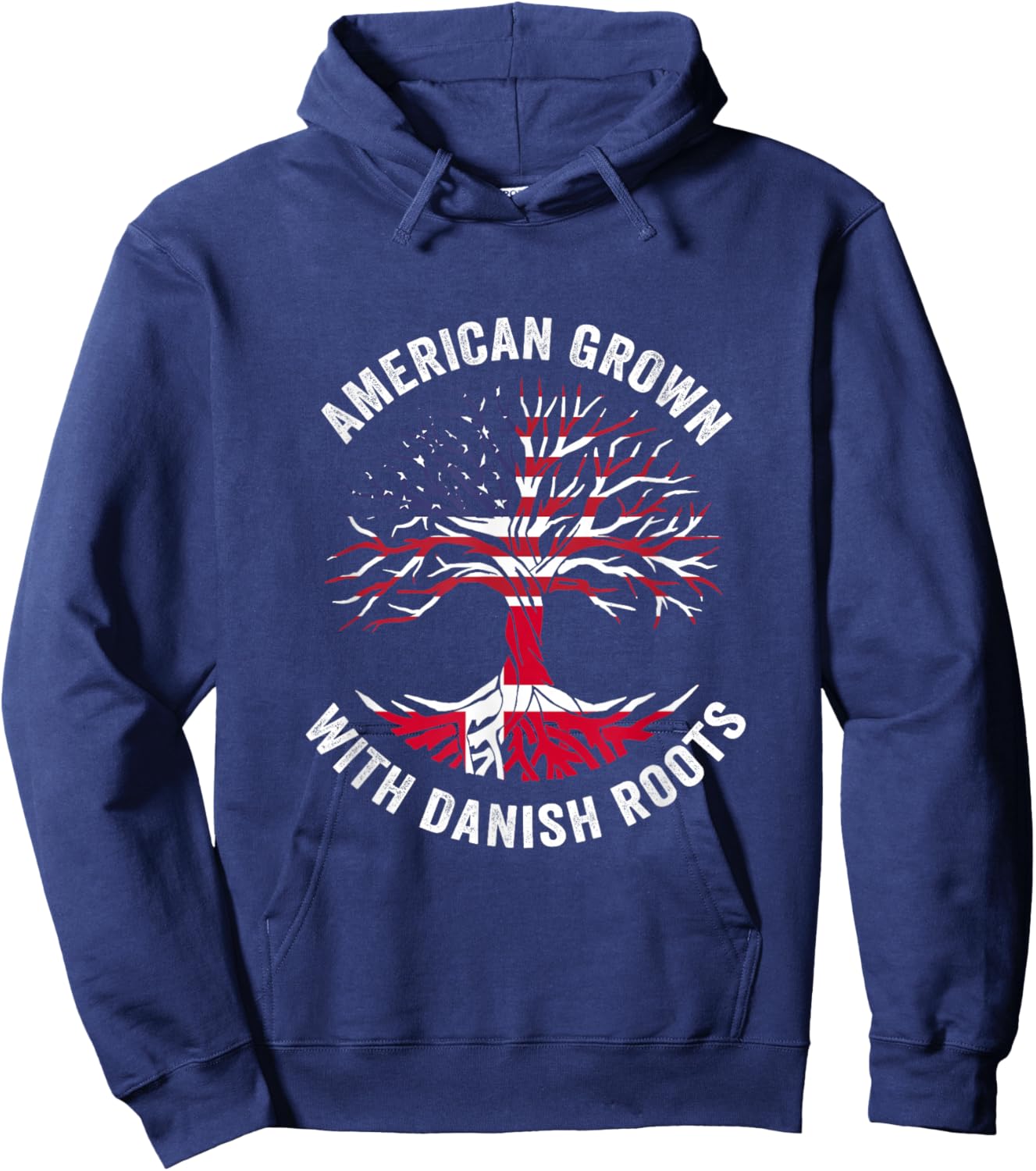 USA American Grown With Danish Roots Denmark Hoodie - Hoodie | Navy