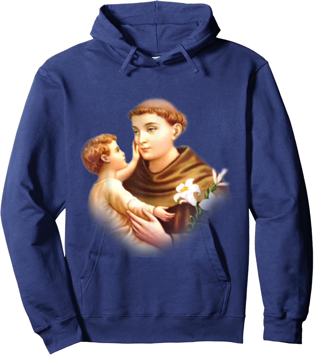 St Anthony of Padua Vintage Catholic Saint Infant Jesus Hoodie - Hoodie | Navy