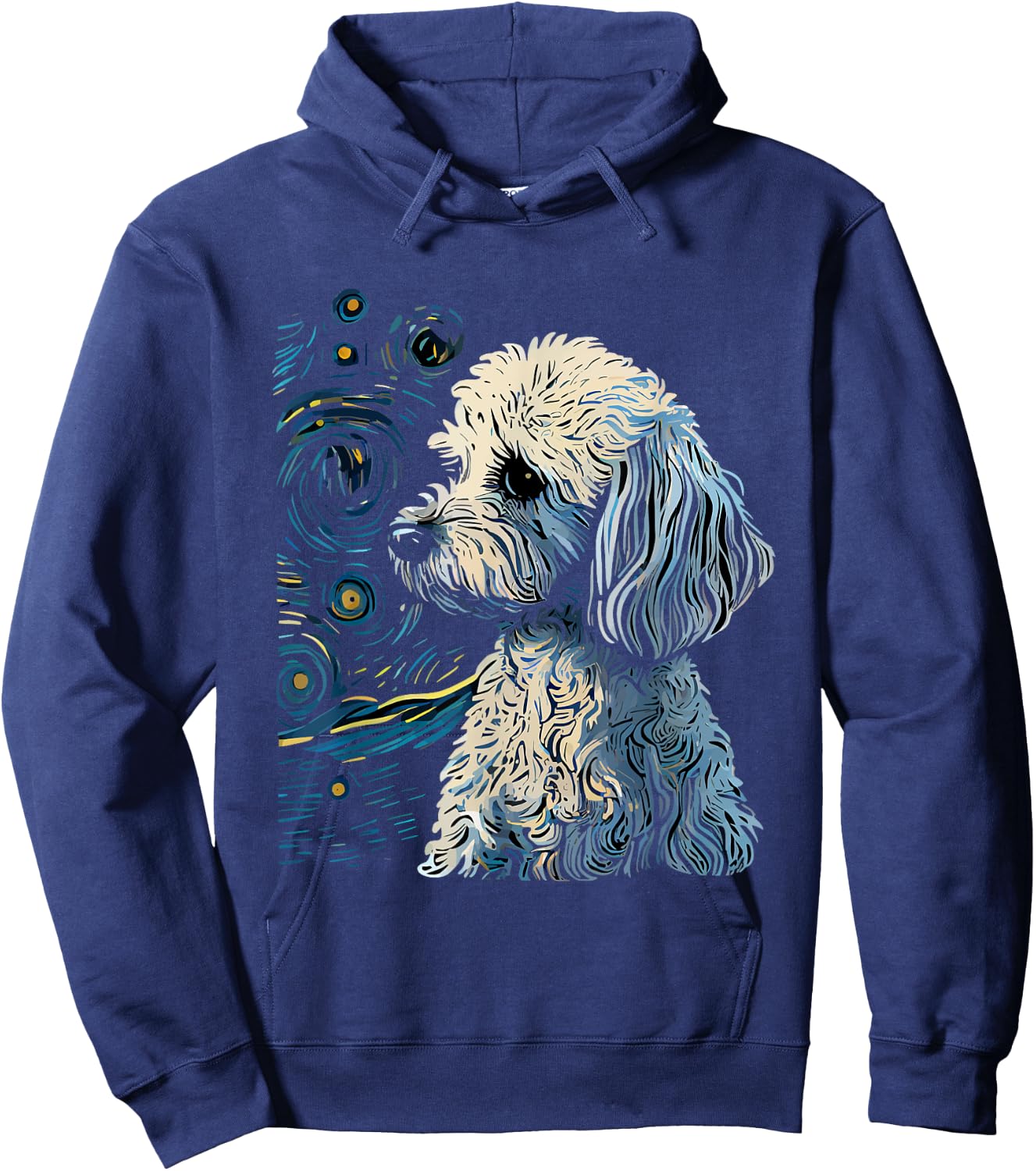 Maltipoo Starry Night Van Gogh Maltipoo Mom Dad Owner Hoodie - Hoodie | Navy