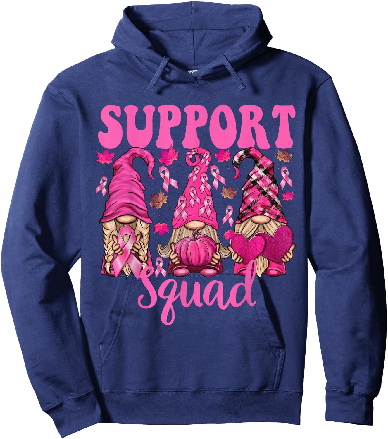 Breast Cancer Shirt Gnomes Support Squad Gnomies Hoodie - Hoodie | Navy