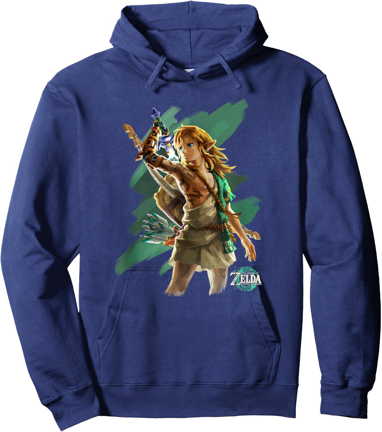 The Legend of Zelda Tears of The Kingdom Link Hero Poster Hoodie - Hoodie | Navy