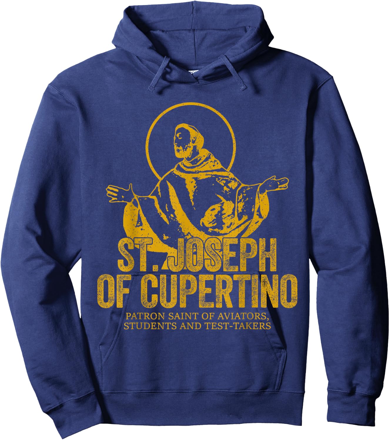 Catholicism Gold St. Joseph Of Cupertino Christian Saint Hoodie - Hoodie | Navy