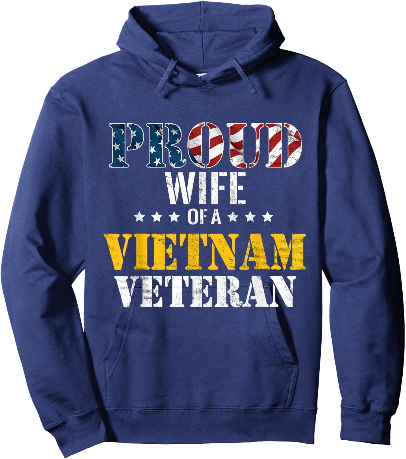 Proud Wife Of A Vietnam Veteran Shirt | US Veterans Day Hoodie - Hoodie | Navy