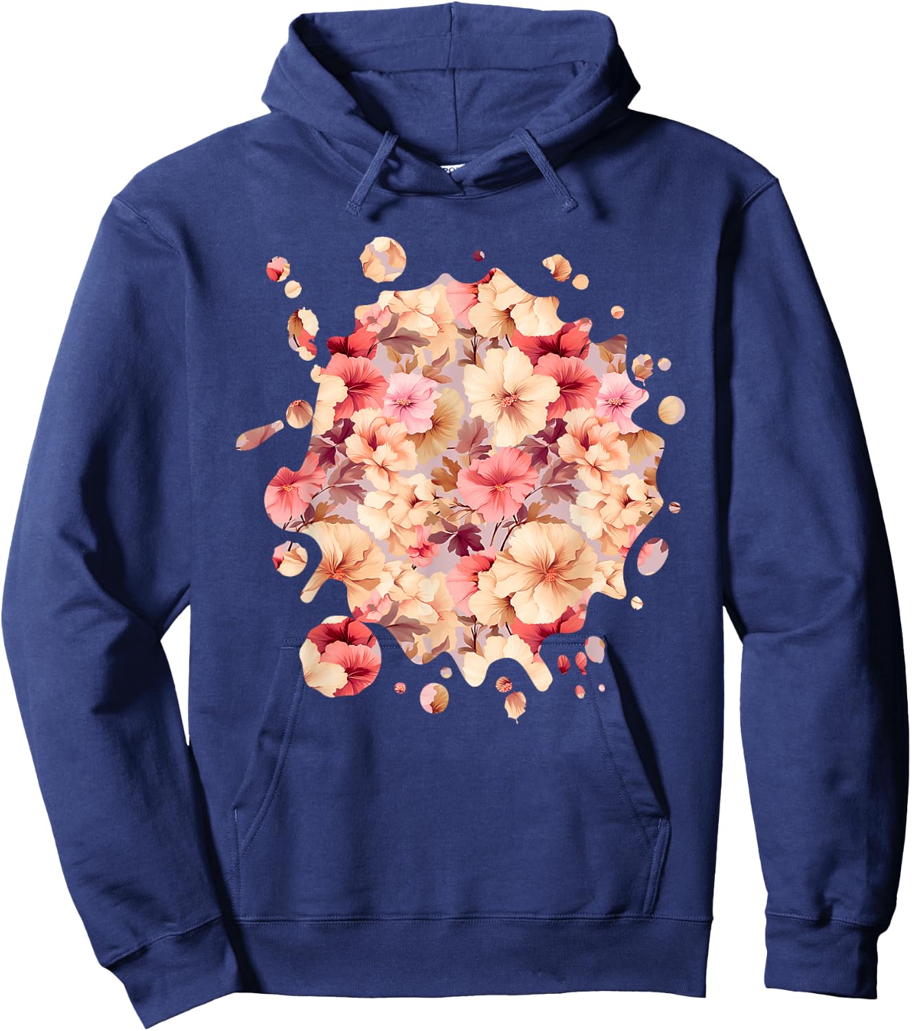 Cute Hollyhock Inspired Flower Plant Lover Gardener women Hoodie - Hoodie | Navy