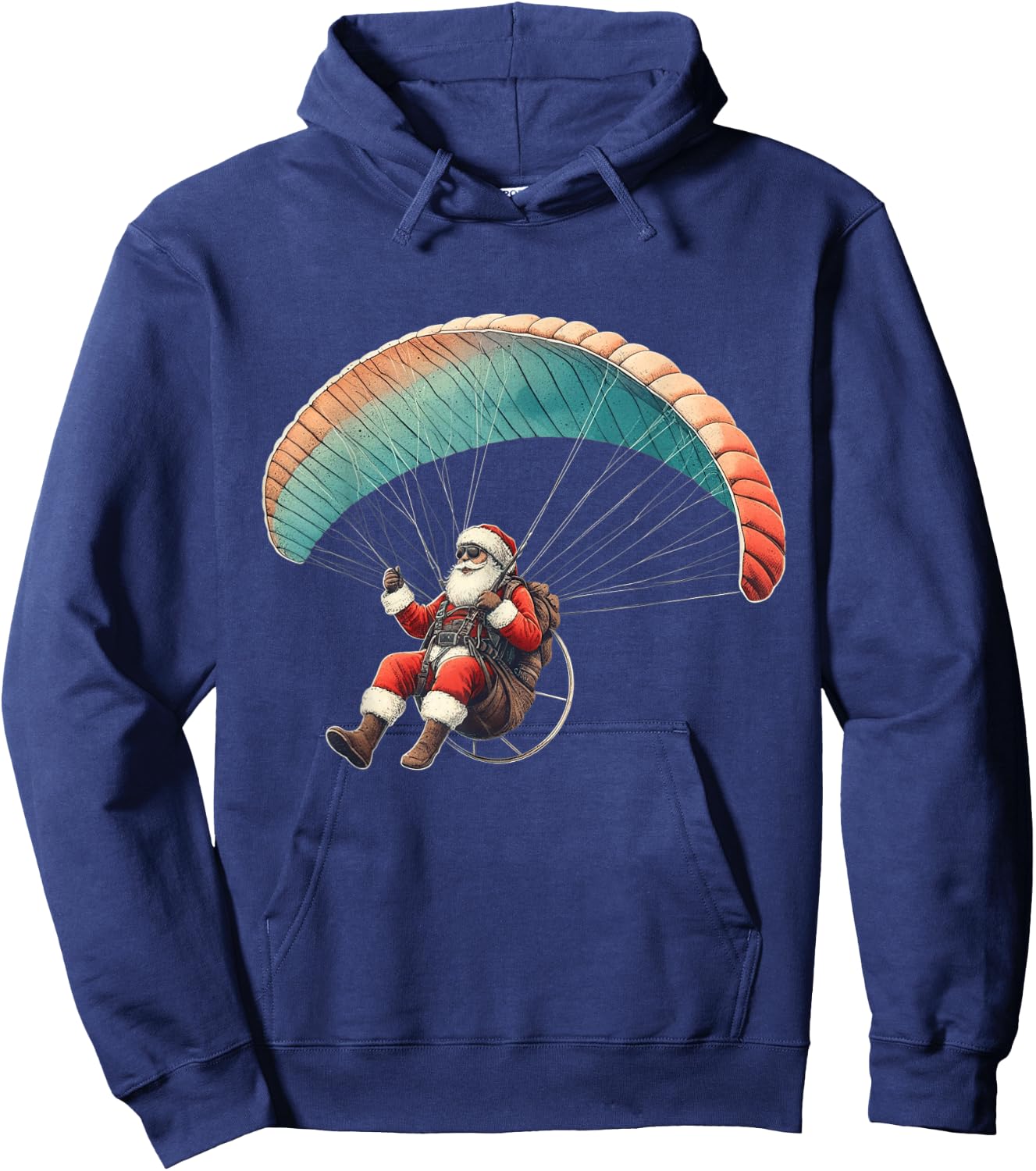 Paragliding Santa Extreme Hobbies Sports Christmas Pajama Hoodie - Hoodie | Navy