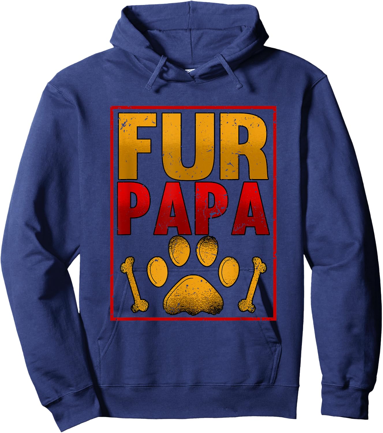 Fur Papa Dad Fathers Day Dog Lover Men Hoodie - Hoodie | Navy