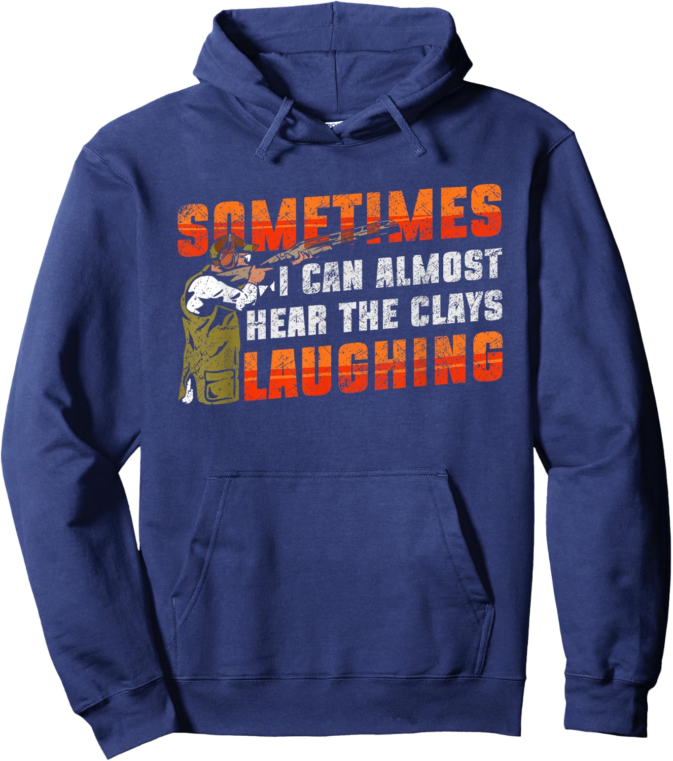 Clay Skeet Shooting Trap Shooting Clay Pigeon Funny Hoodie - Hoodie | Navy