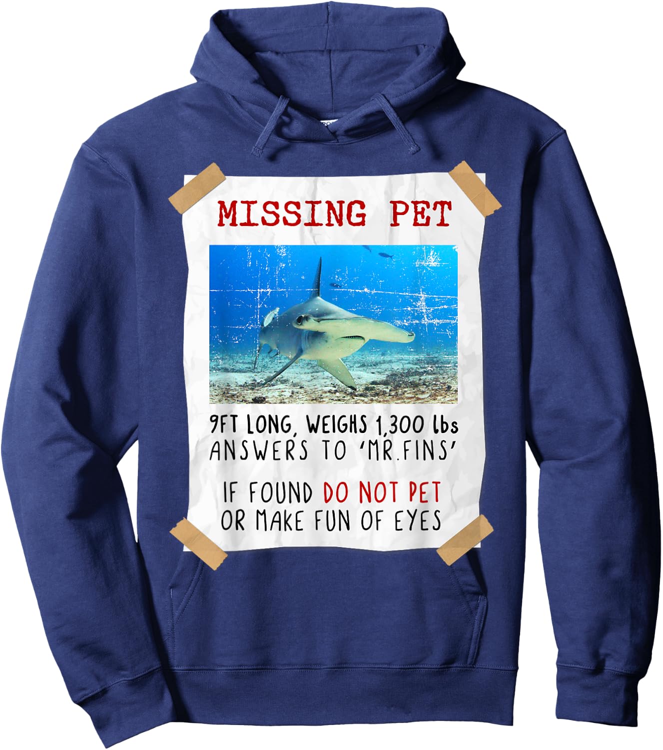 Funny Shark Lover, Hammerhead Shark, Sea Animals, Shark Hoodie - Hoodie | Navy