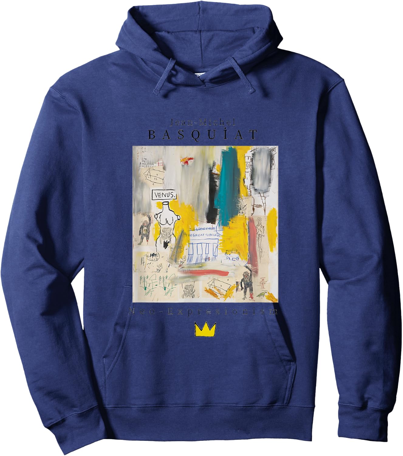 Urban, Streetwear, Graphics, Basquiat, Art, Abstract Hoodie - Hoodie | Navy