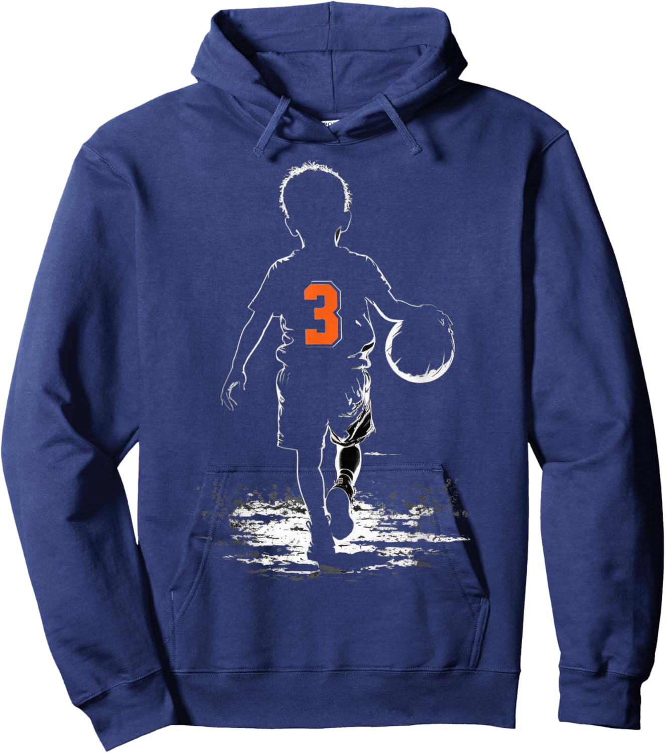 Fun 3rd Birthday Basketball Themed Party Boys Kid 3 Year Old Hoodie - Hoodie | Navy