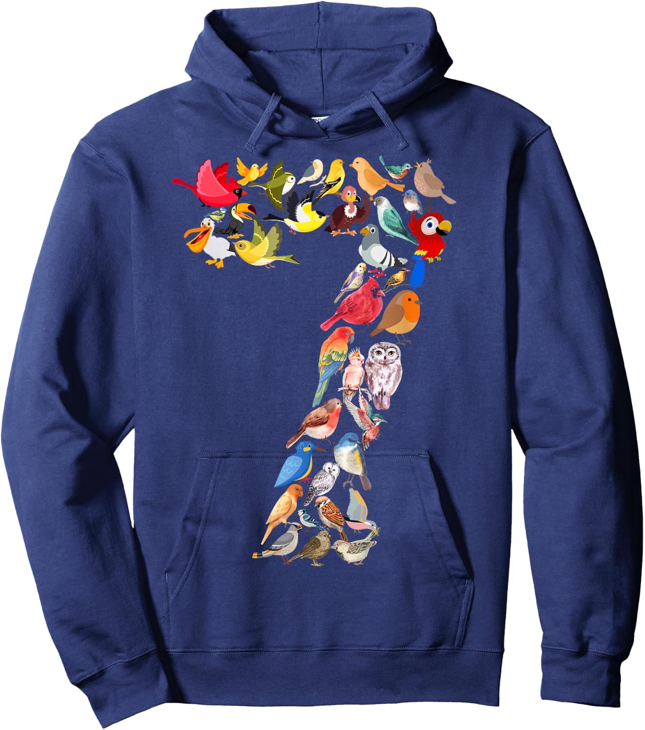 Kids 7th Birthday Birds Themed 7 Years Old Boys Bird Lover Hoodie - Hoodie | Navy