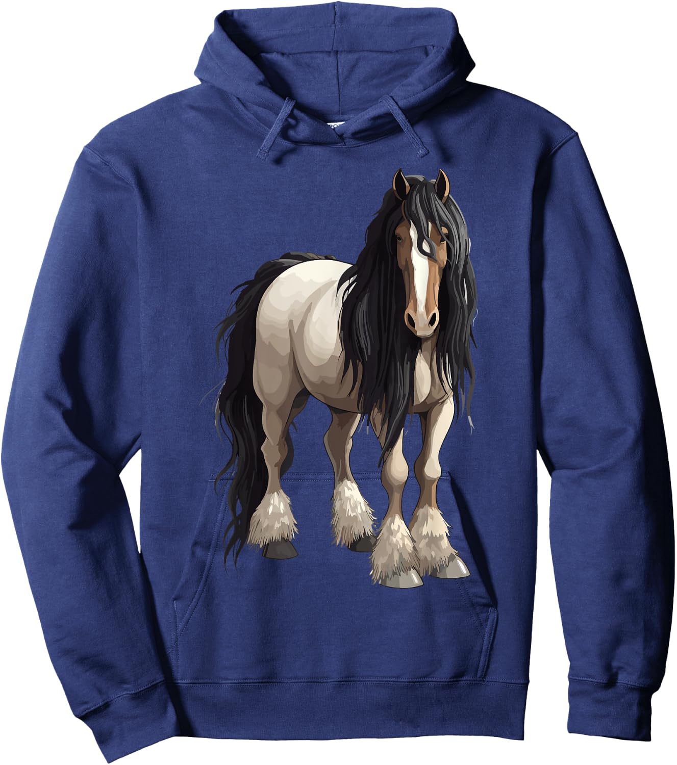 Black Gypsy Vanner Horse Lover Riding Equestrian Hoodie - Hoodie | Navy