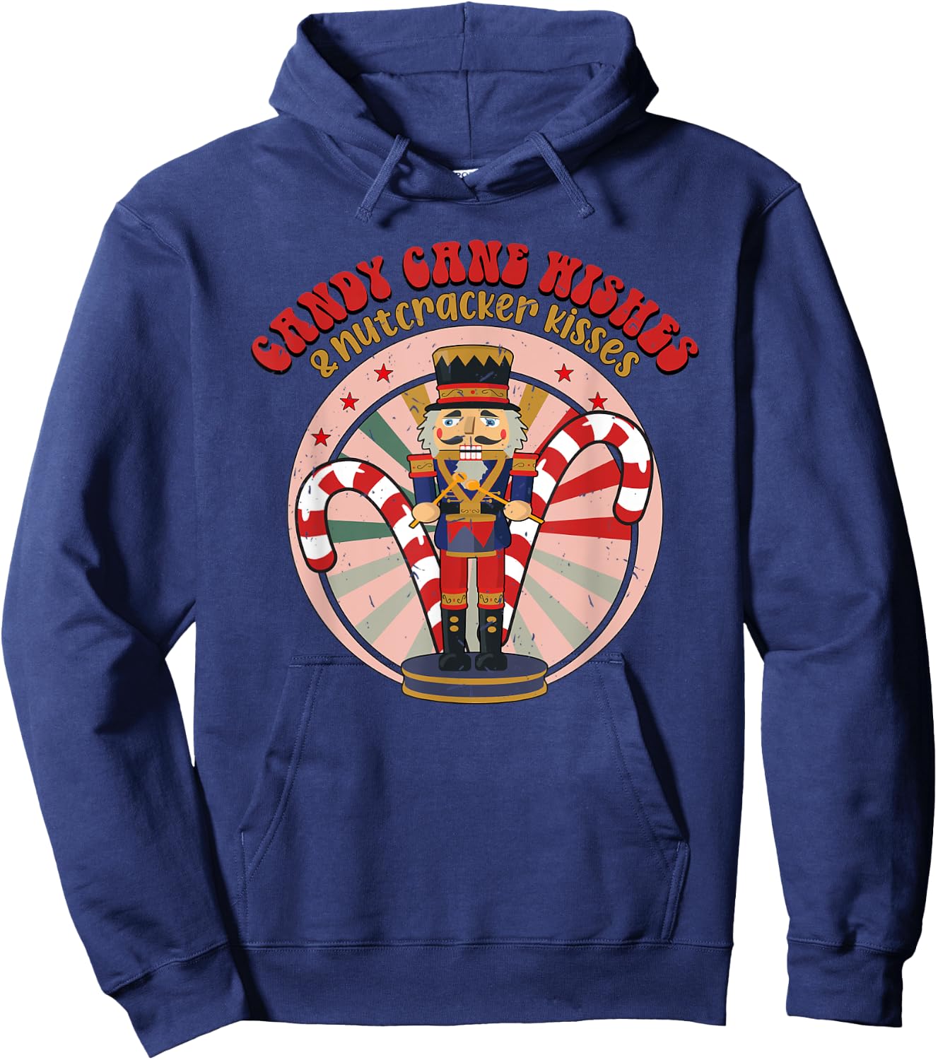 Candy Cane Wishes And Nutcracker Kisses,Nutcracker Christmas Hoodie - Hoodie | Navy