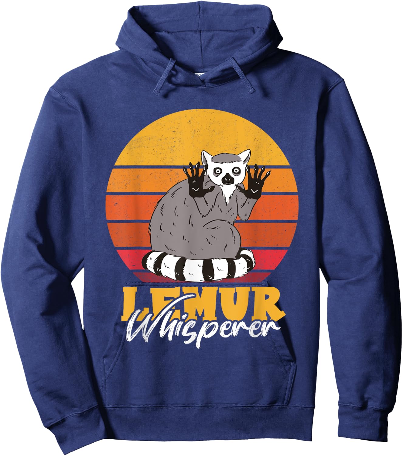 Lemur Cute Lemur Monkey Powered By Lemur Madagascar Animal Hoodie - Hoodie | Navy