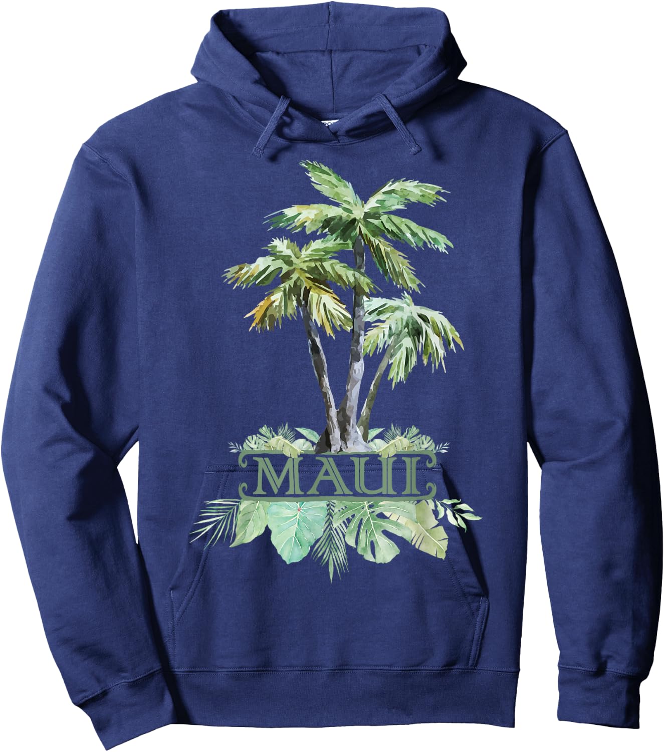 Maui Palms Jungle Rainforest Souvenir Hawaii Gift Travel Hoodie - Hoodie | Navy