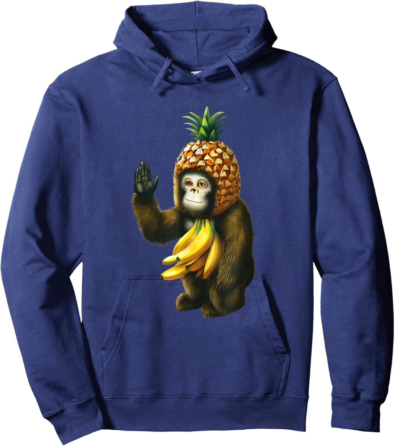 Monkey with Pineapple Hoodie - Hoodie | Navy