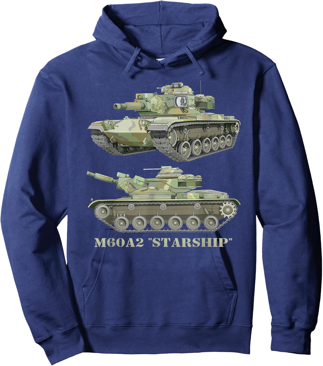 M60A2 Starship American Main Battle Tank Diagram Hoodie - Hoodie | Navy