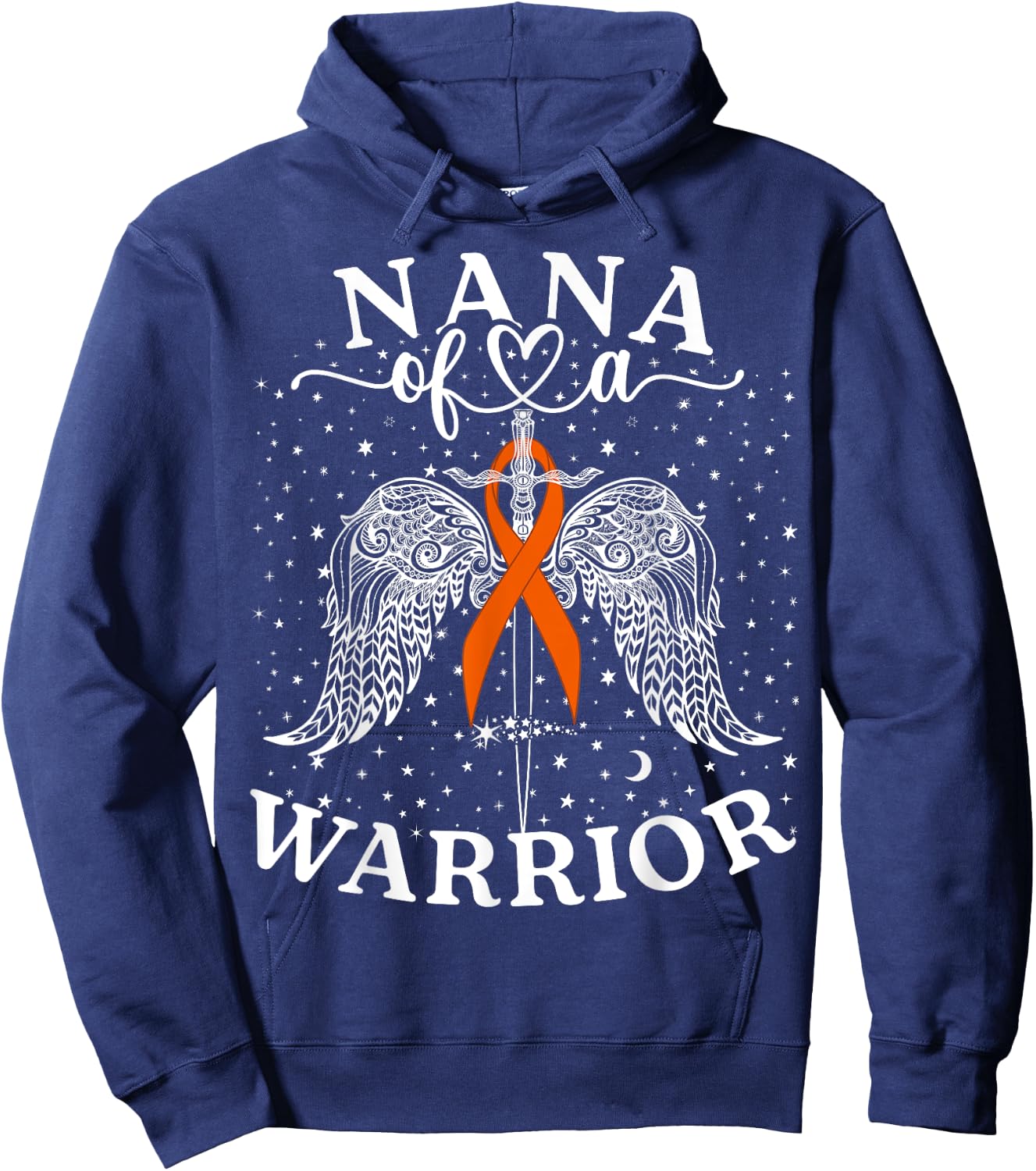 Nana Of A Warrior Leukemia Cancer Awareness Support Squad Hoodie - Hoodie | Navy