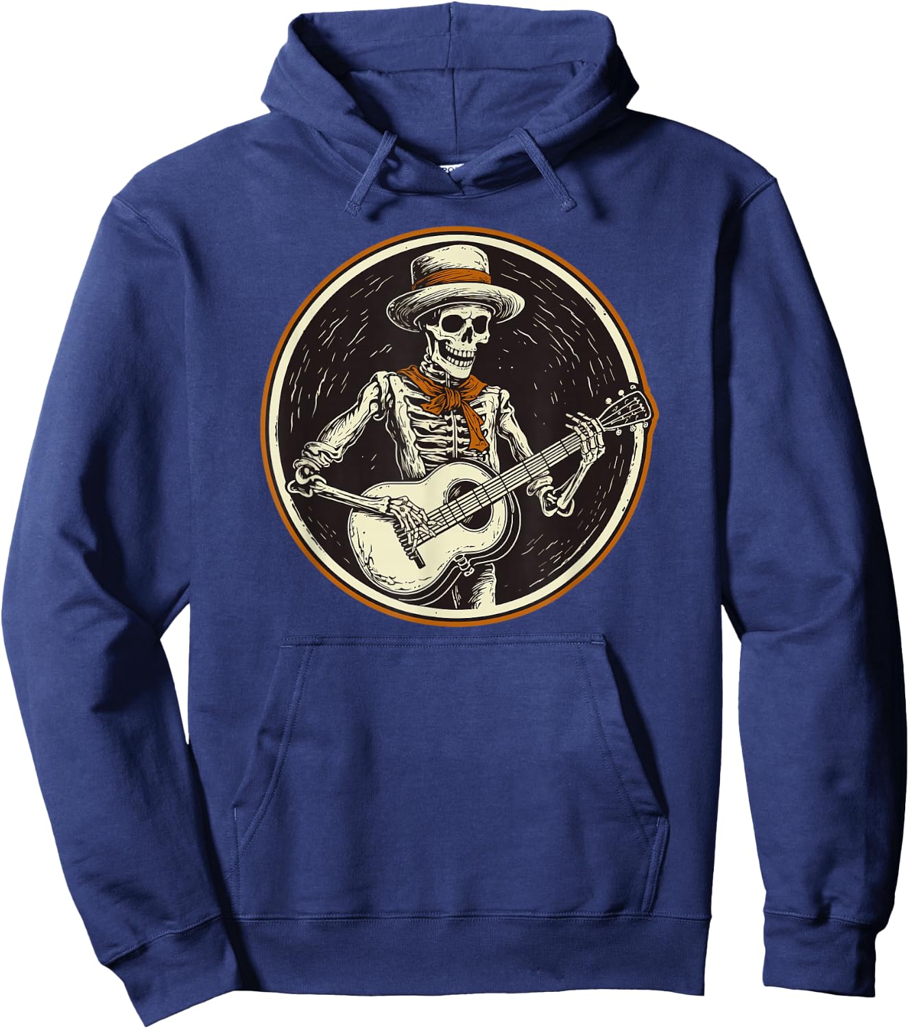 skeleton playing banjo Funny Bluegrass Style Hoodie - Hoodie | Navy
