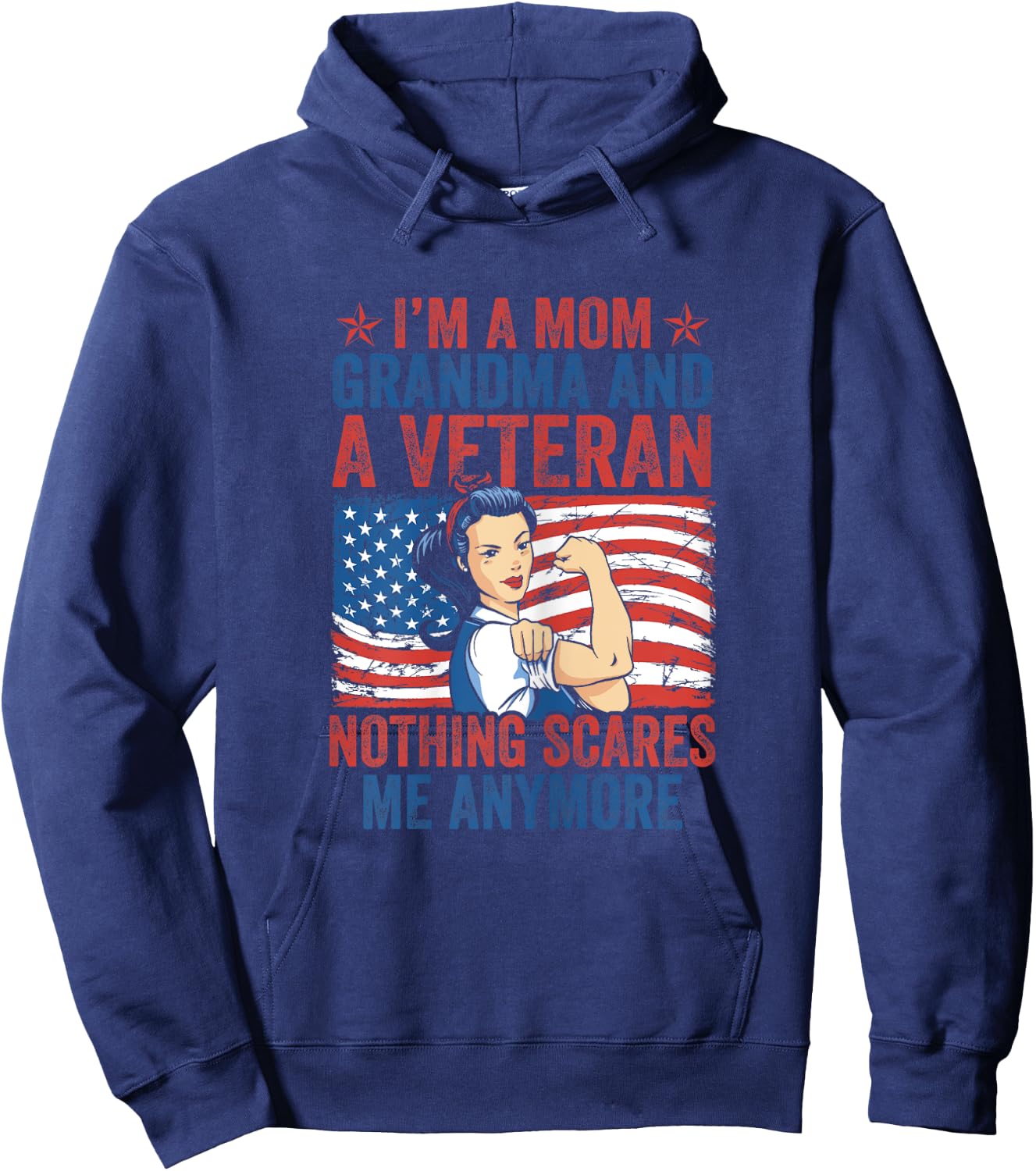 Female Veteran I'm A Mom Grandma And A Veteran Veteran's Day Hoodie - Hoodie | Navy