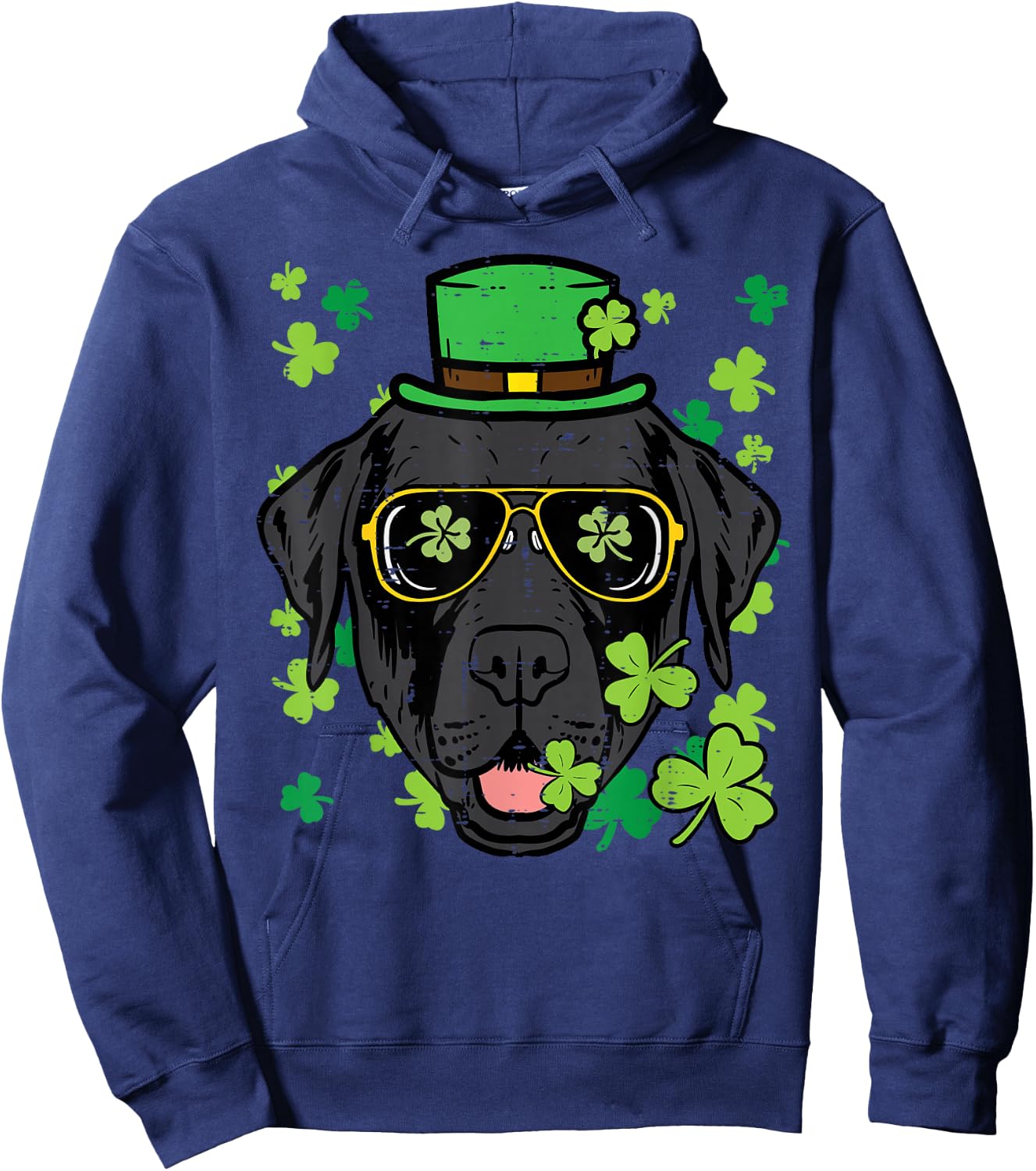 St Patricks Day Labrador Dog Saint Pattys Men Women Kids Hoodie - Hoodie | Navy