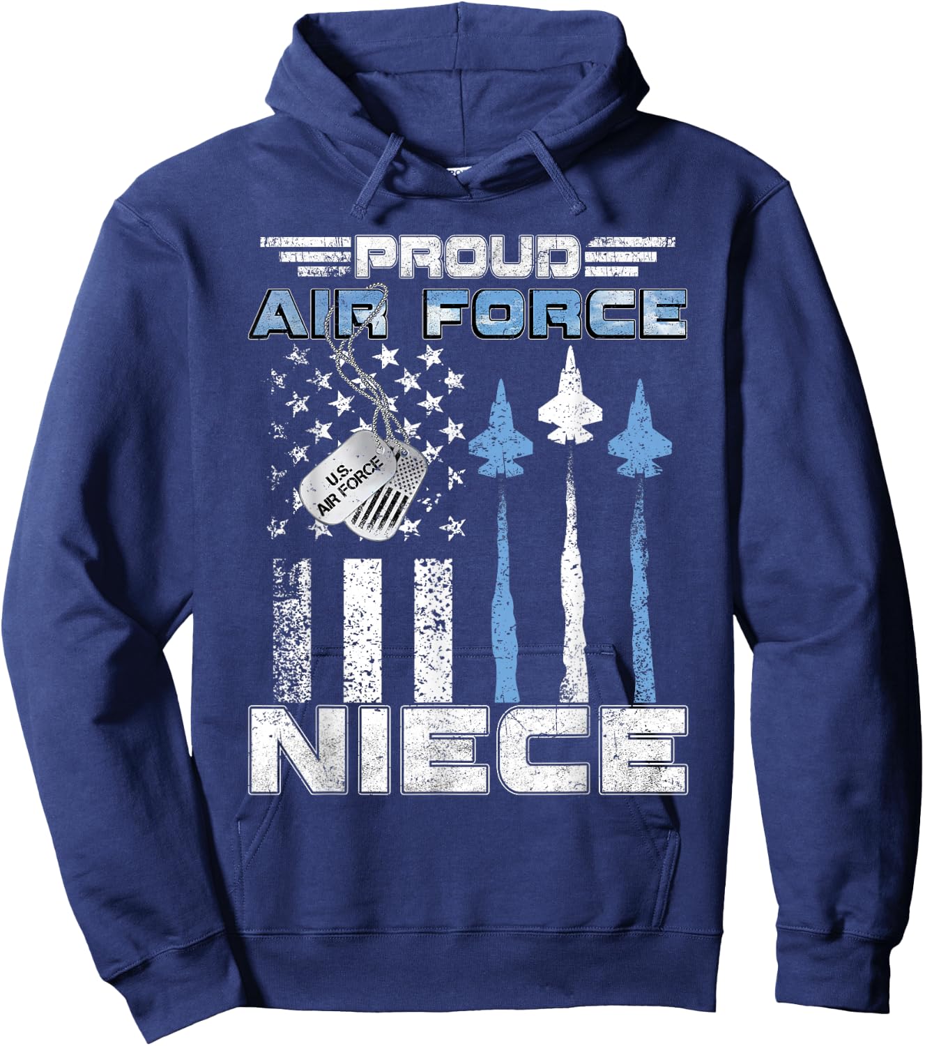 Proud Air Force Niece Air Force Graduation Niece USAF Niece Hoodie - Hoodie | Navy