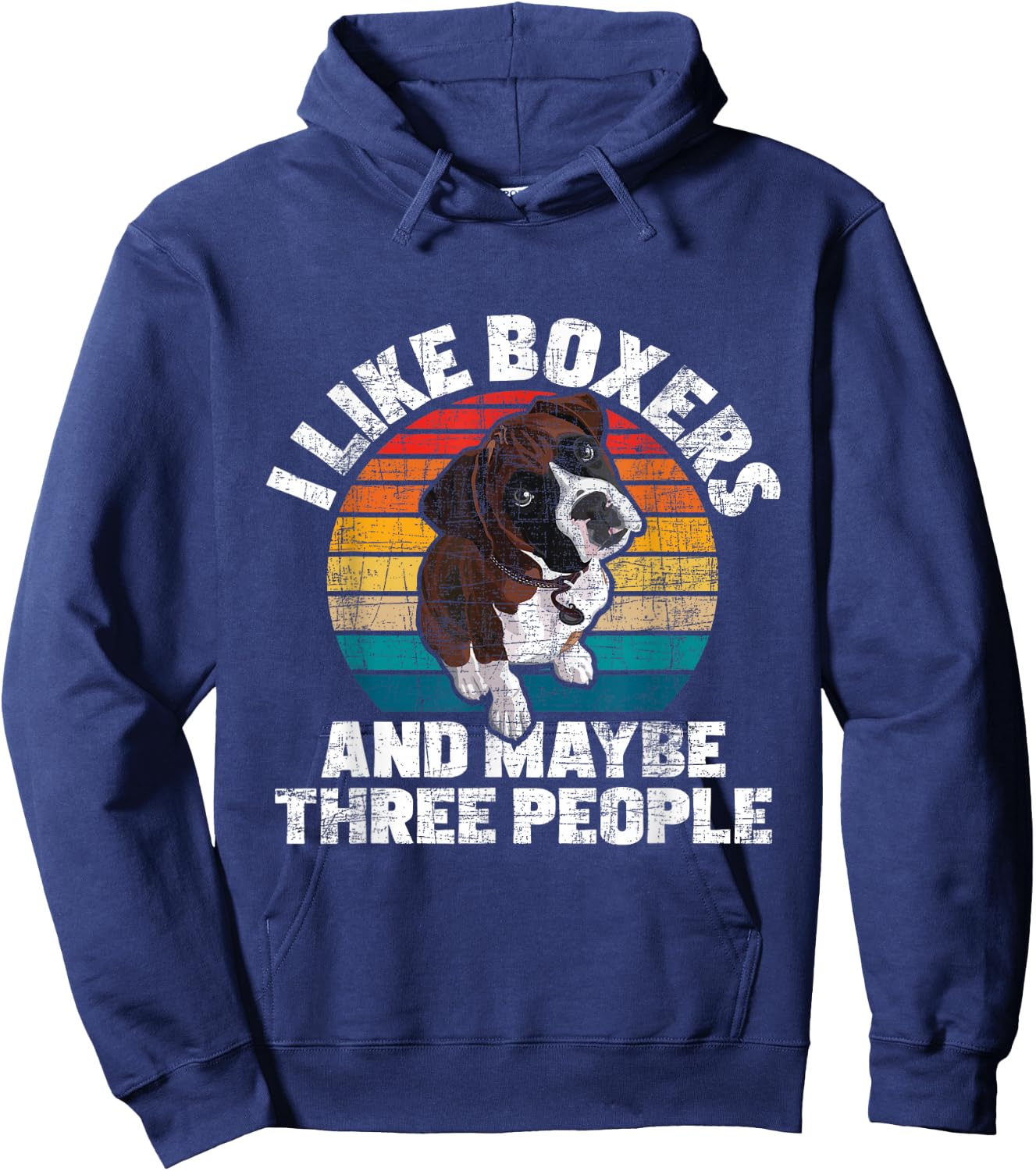 I Like Boxers And Maybe 3 People - Boxer Dog Puppy Trainer Women Girls Kids Hoodie - Hoodie | Navy