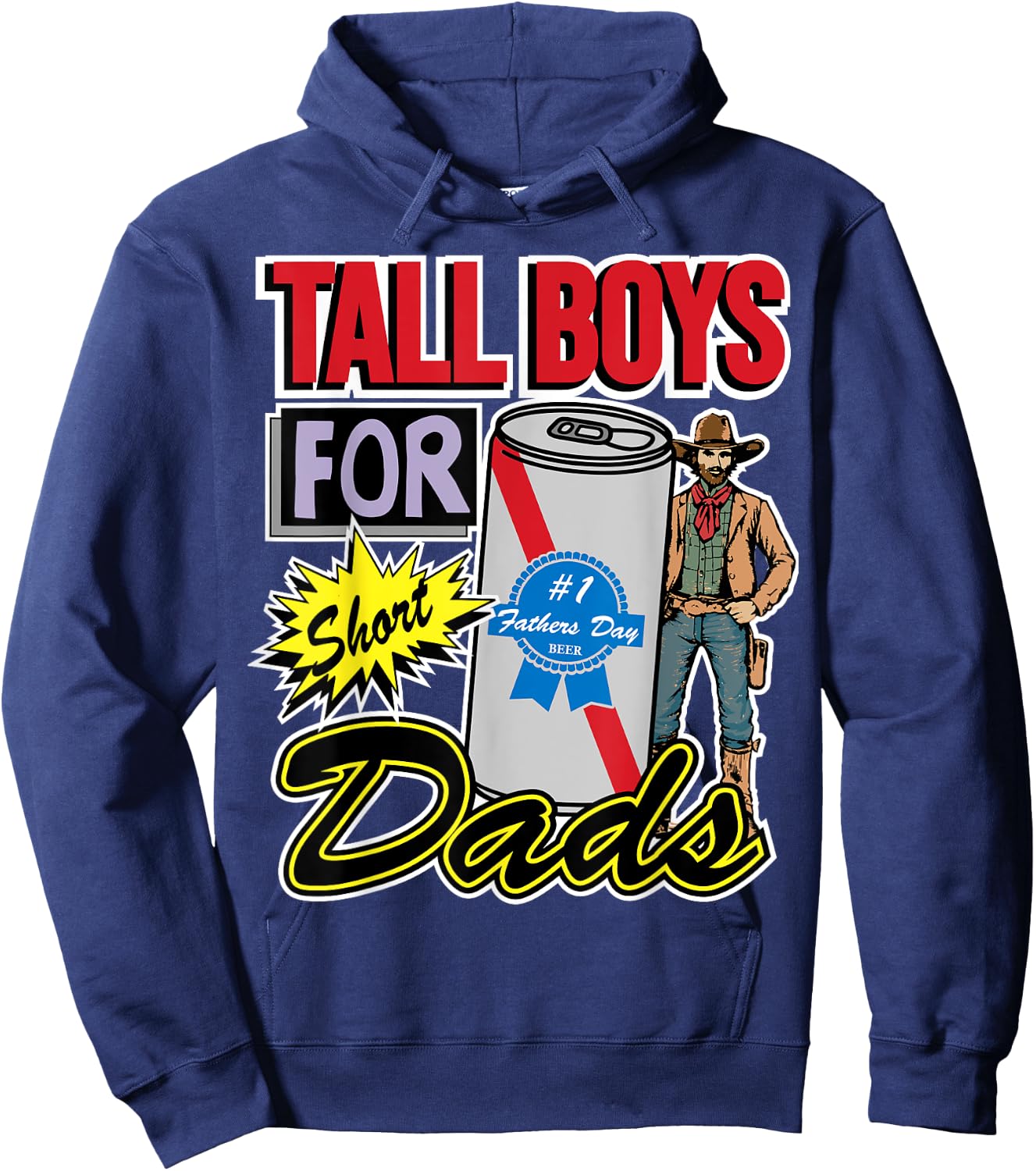 Tall Boys for Short Kings Dads Fathers Day Beer Lover Hoodie - Hoodie | Navy