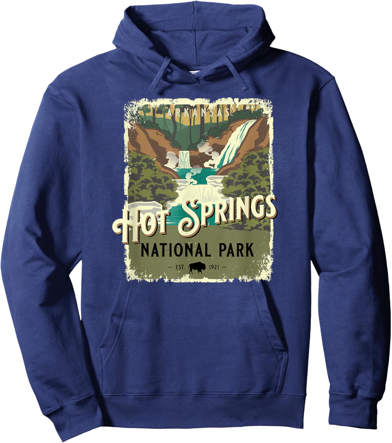 Hot Springs National Park Arkansas Vintage Travel Poster Hoodie - Hoodie | Navy