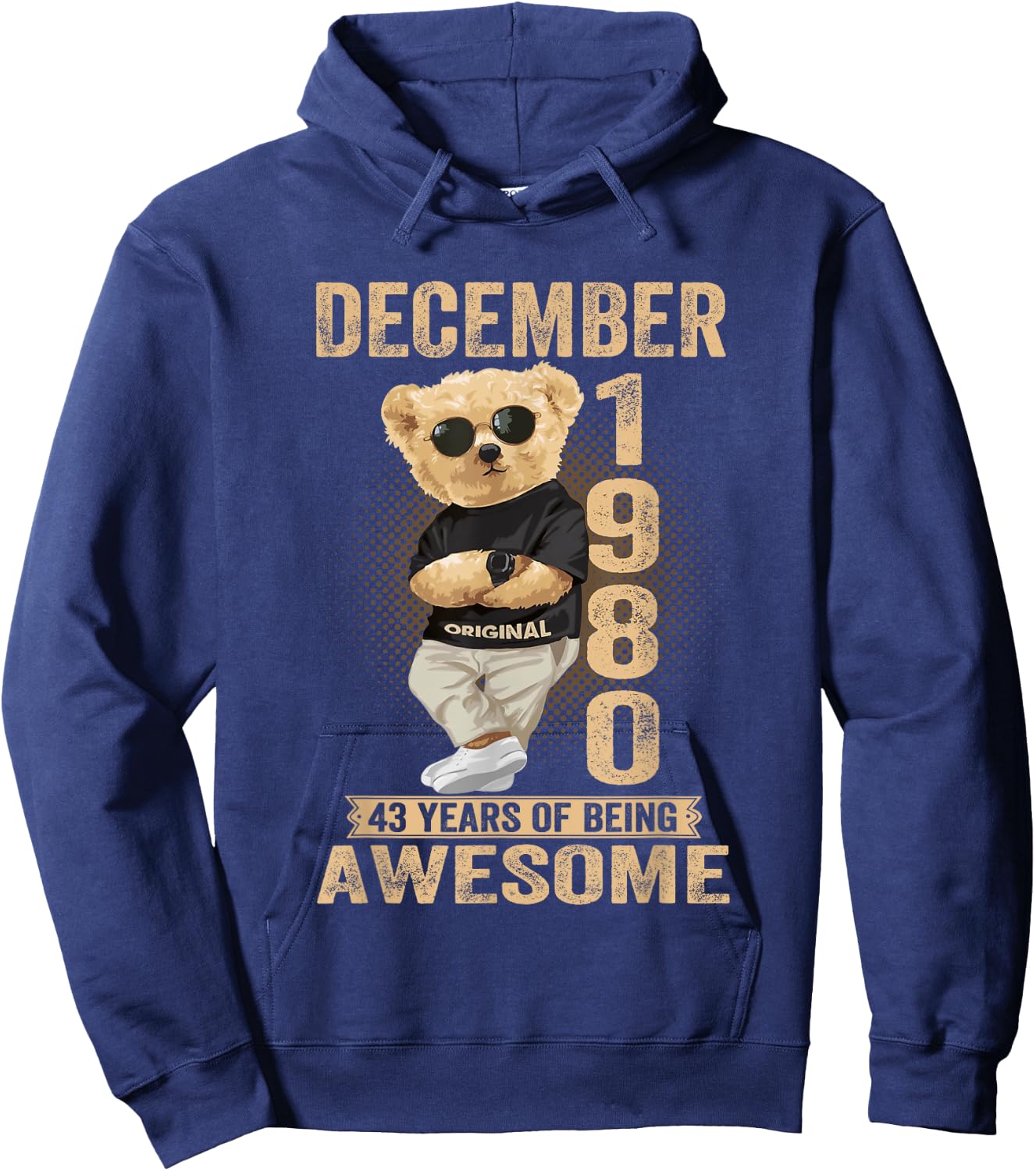 December 1980 43th Birthday 2023 43 Years Of Being Awesome Hoodie - Hoodie | Navy