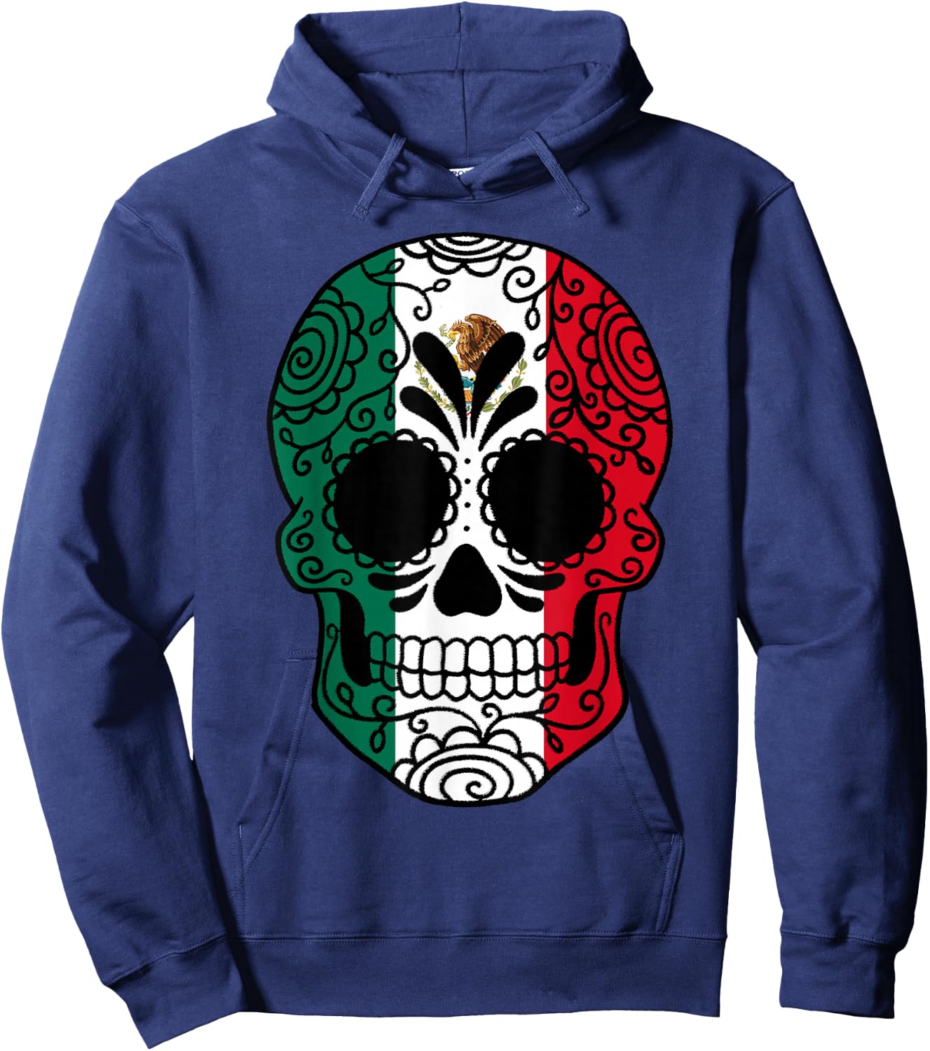 Mexico Flag Gift Sugar Skull Mexican Hoodie - Hoodie | Navy