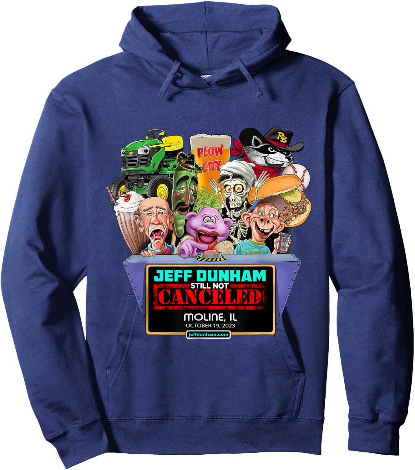 Jeff Dunham Moline, IL (2023) Hoodie - Hoodie | Navy