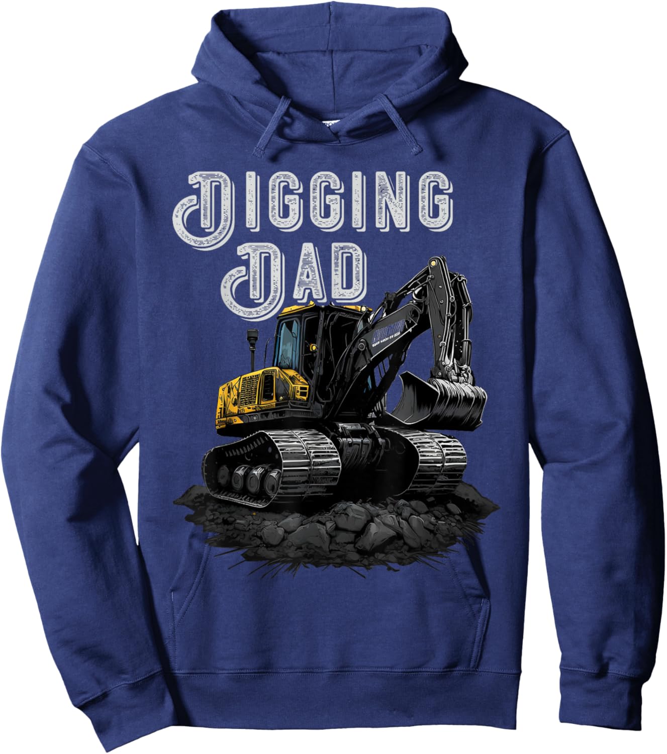 Backhoe Digging Dad Excavator Construction Truck Dredging Hoodie - Hoodie | Navy