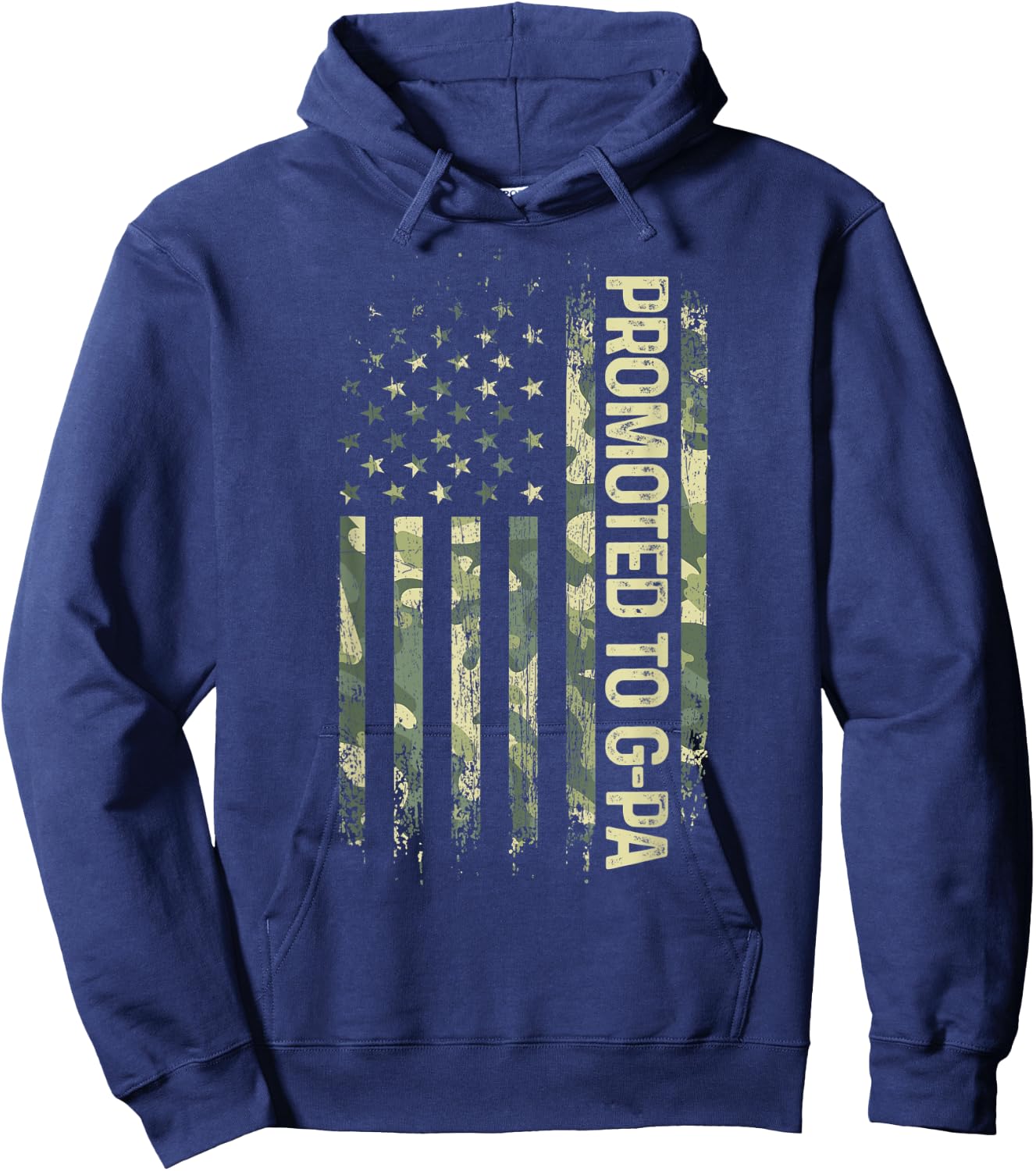 Promoted To G-Pa Camo American Flag Father's Day Hoodie - Hoodie | Navy