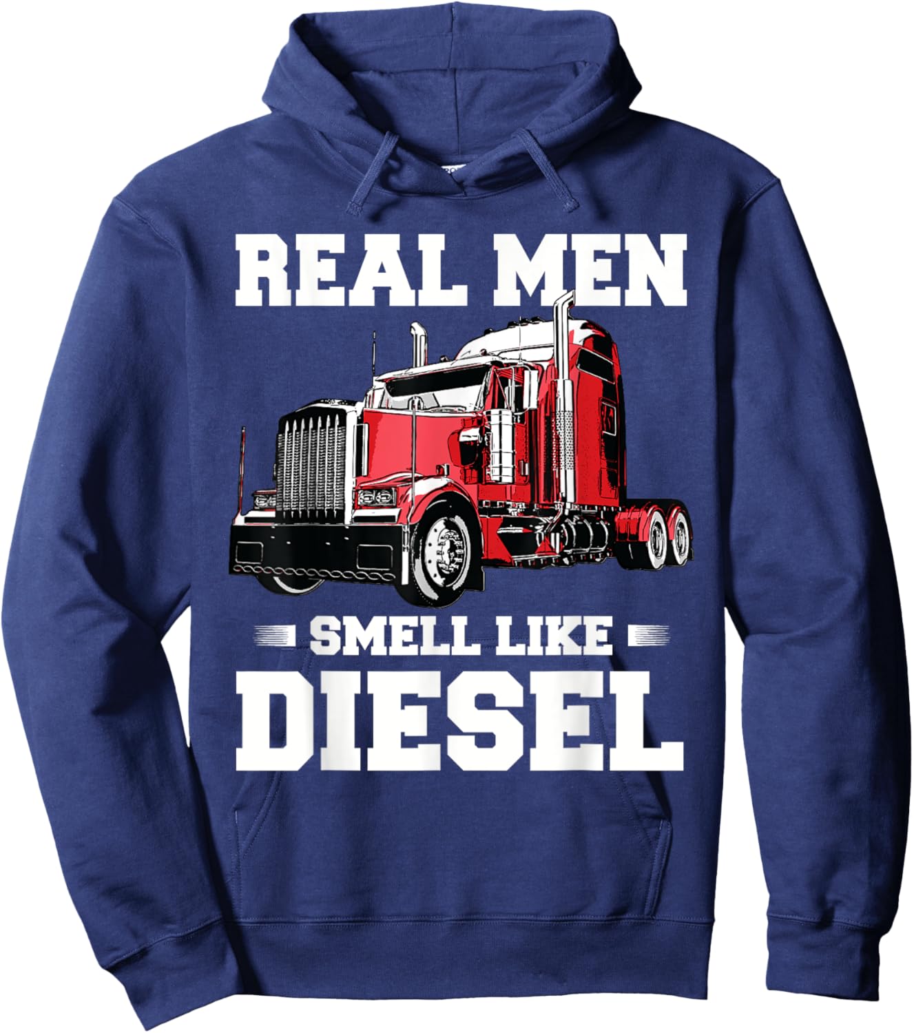 Funny Trucker Gifts Men Husband Semi Trailer Truck Driver Hoodie - Hoodie | Navy