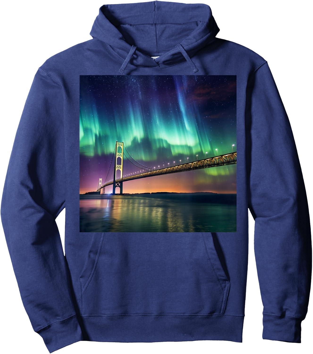 Mackinac Island Bridge Michigan Family Camping Vacation 2024 Hoodie - Hoodie | Navy