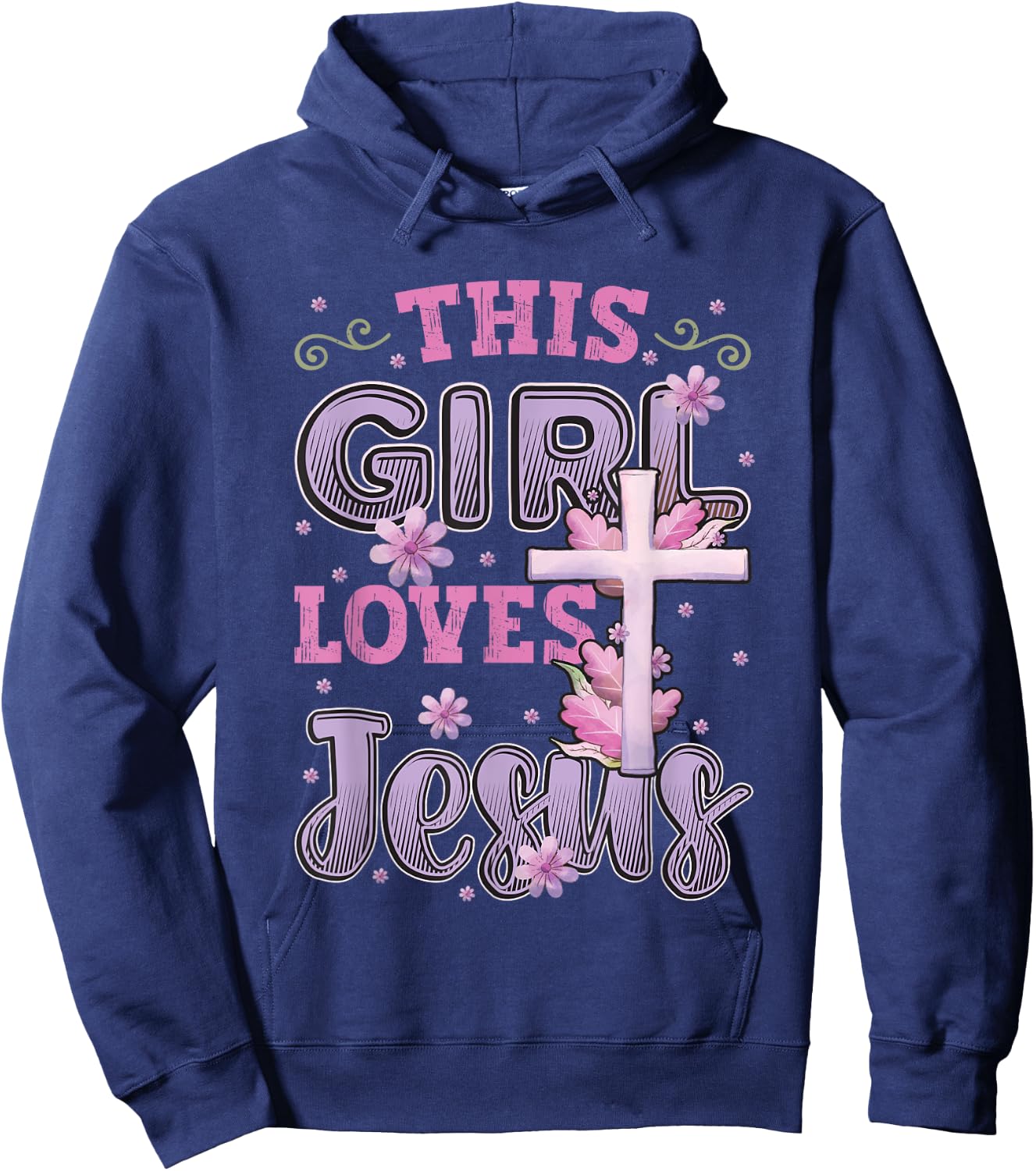 This Girl Loves Jesus Cute Christian Girl Jesus Hoodie - Hoodie | Navy