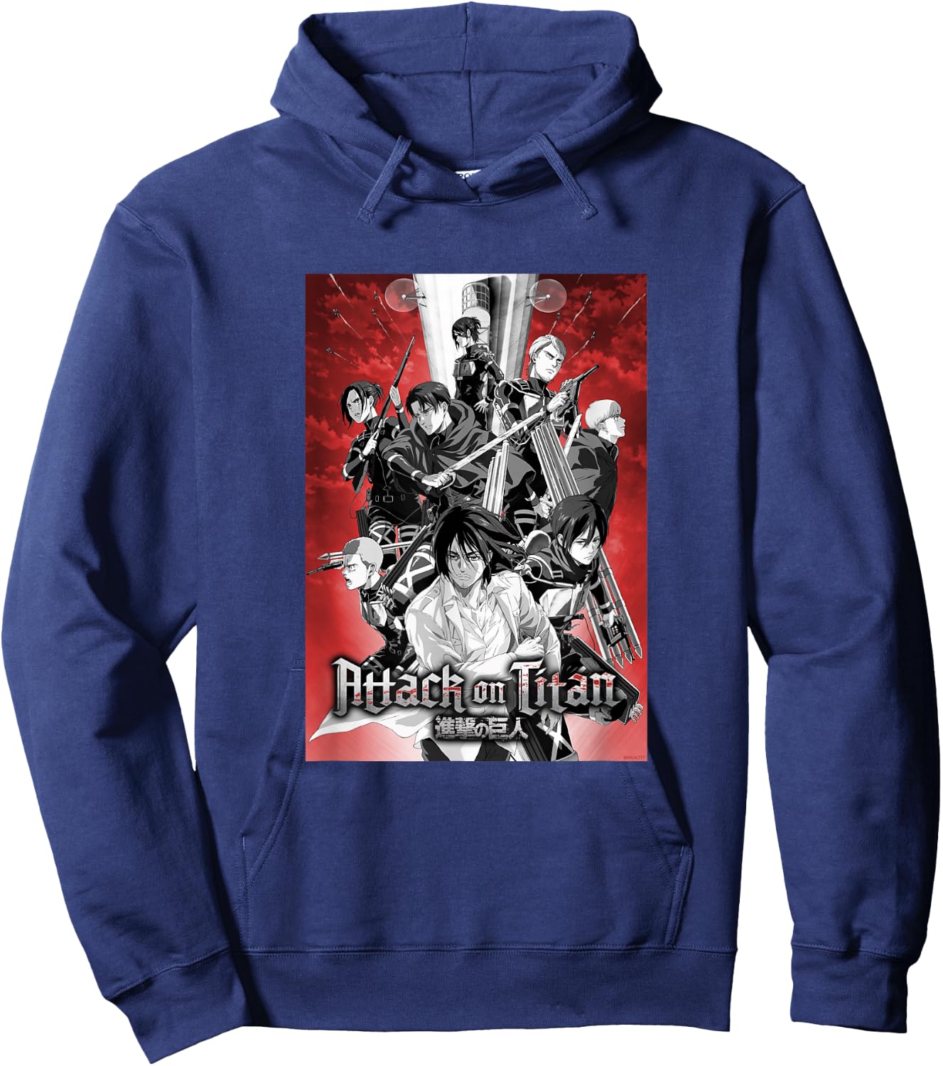 Attack on Titan Season 4 Red Sky Group Poster AOT Anime Hoodie - Hoodie | Navy