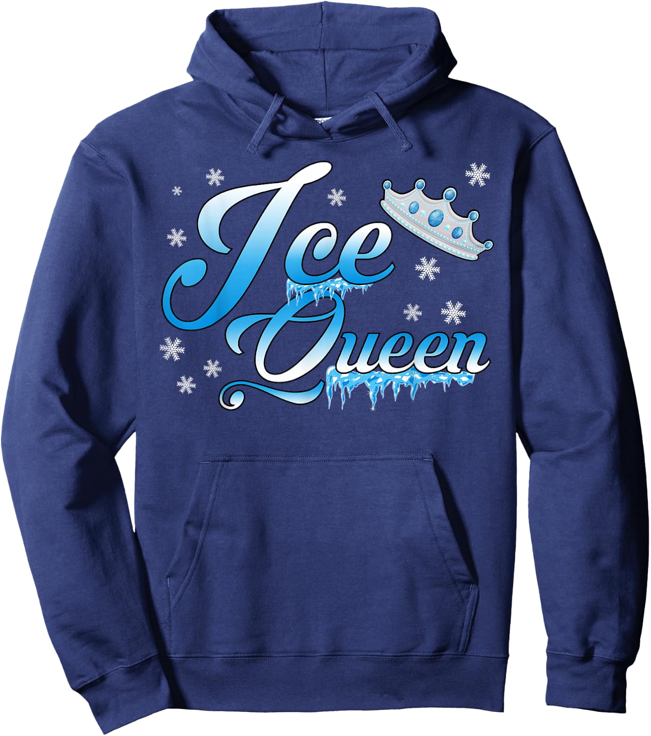 Ice Queen Winter Theme Birthday Party Girls Snow Themed Bday Hoodie - Hoodie | Navy