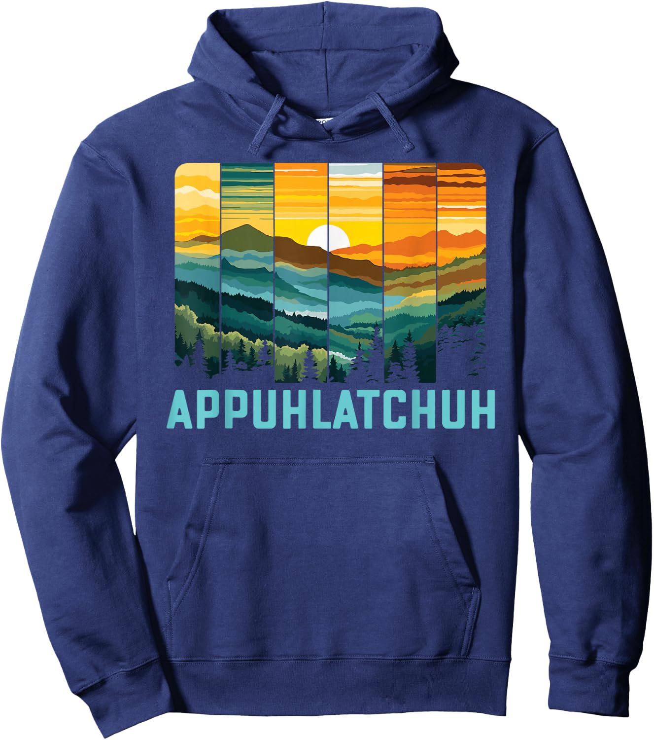 App Uh Latch Uh Appalachian Mountains Art Hoodie - Hoodie | Navy