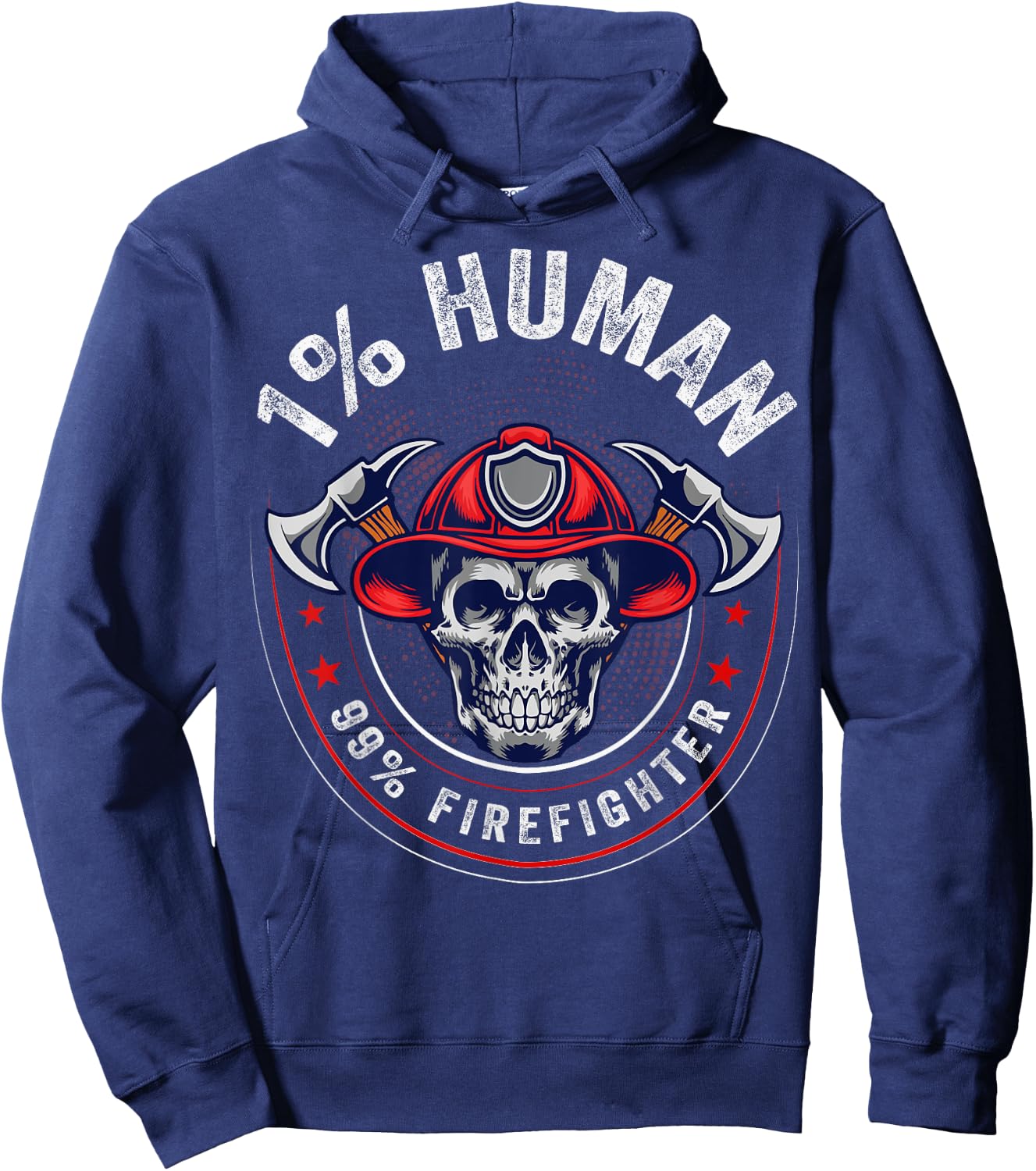 1 Percent Human 99 Percent Firefighter Fireman Firefighters Hoodie - Hoodie | Navy
