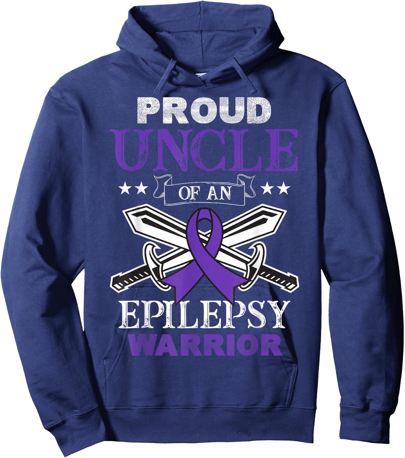 Proud Uncle Of An Epilepsy Warrior Family Matching Party Hoodie - Hoodie | Navy