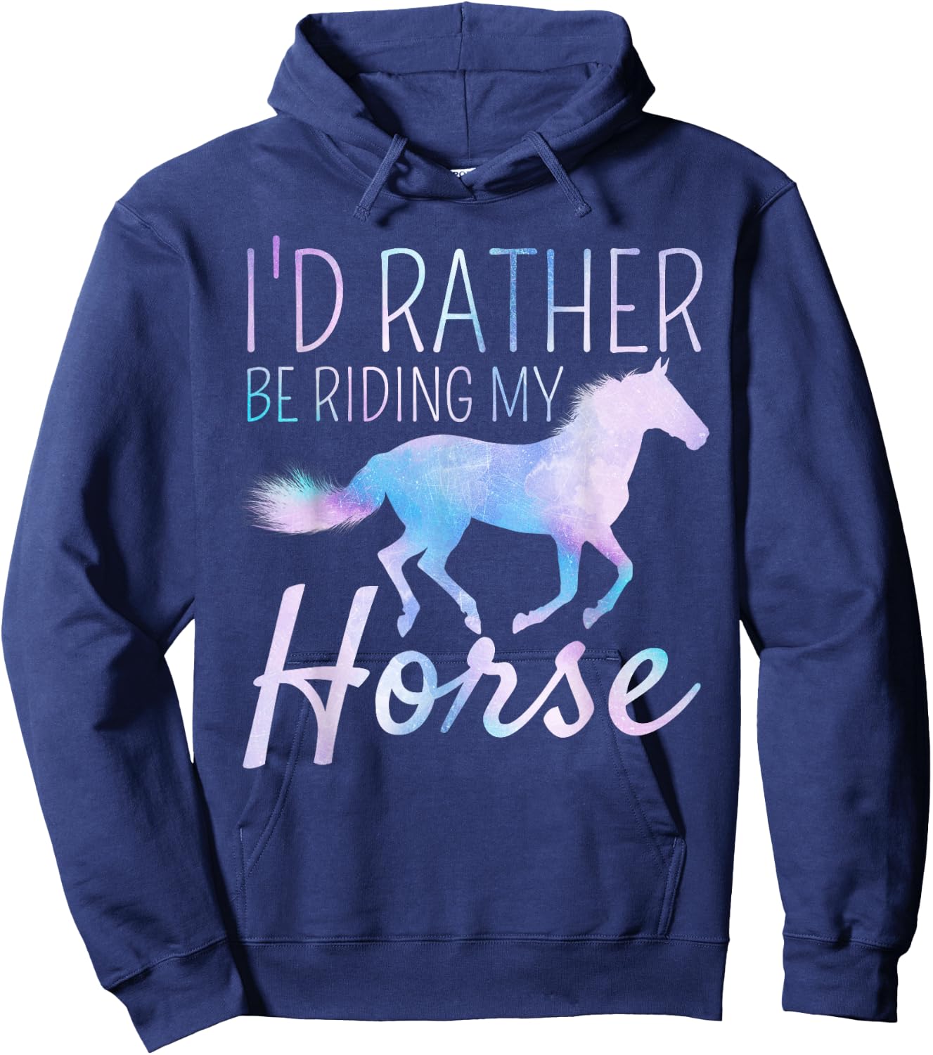 I'd Rather Be Riding My Horse Rider Horseback Equestrian Hoodie - Hoodie | Navy