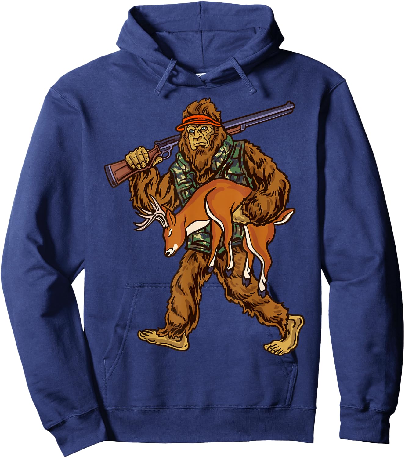 White Tail Deer Hunting Bigfoot Hunter Hoodie - Hoodie | Navy