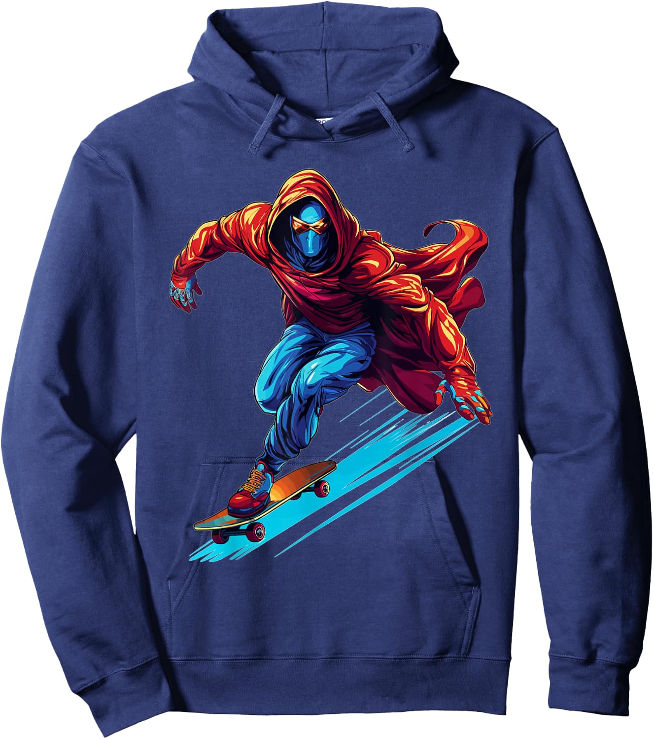 Superhero Skater - Skateboard Skateboarder Skateboarding Hoodie - Hoodie | Navy