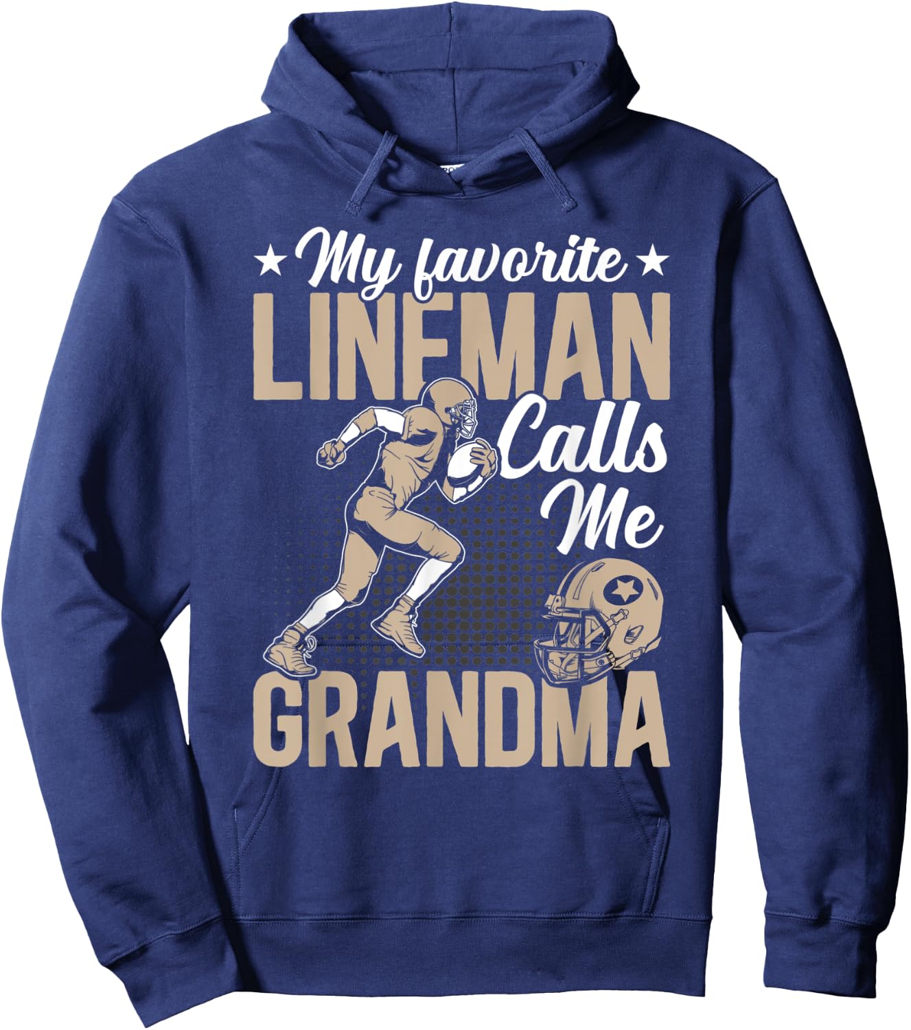 Proud Grandma My Favorite Lineman Calls Me Grandma Gift Hoodie - Hoodie | Navy