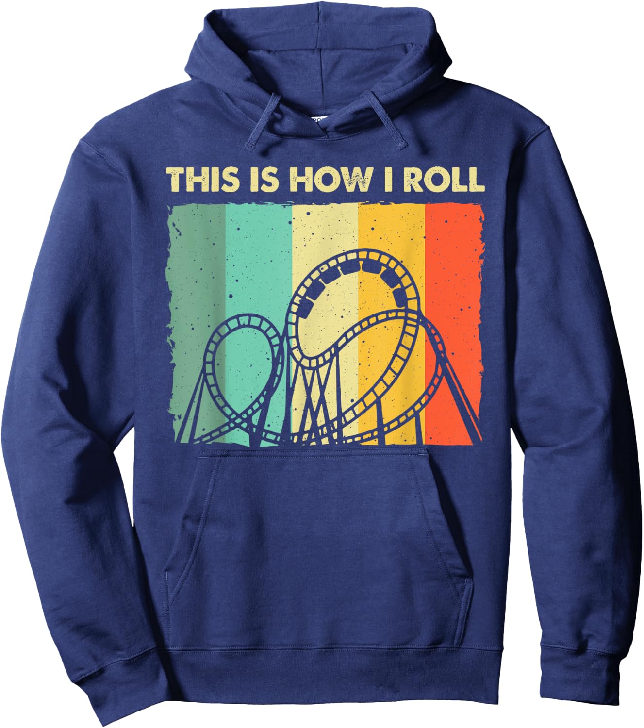 Roller Coaster Art Women Theme Park Roller Coaster Hoodie - Hoodie | Navy