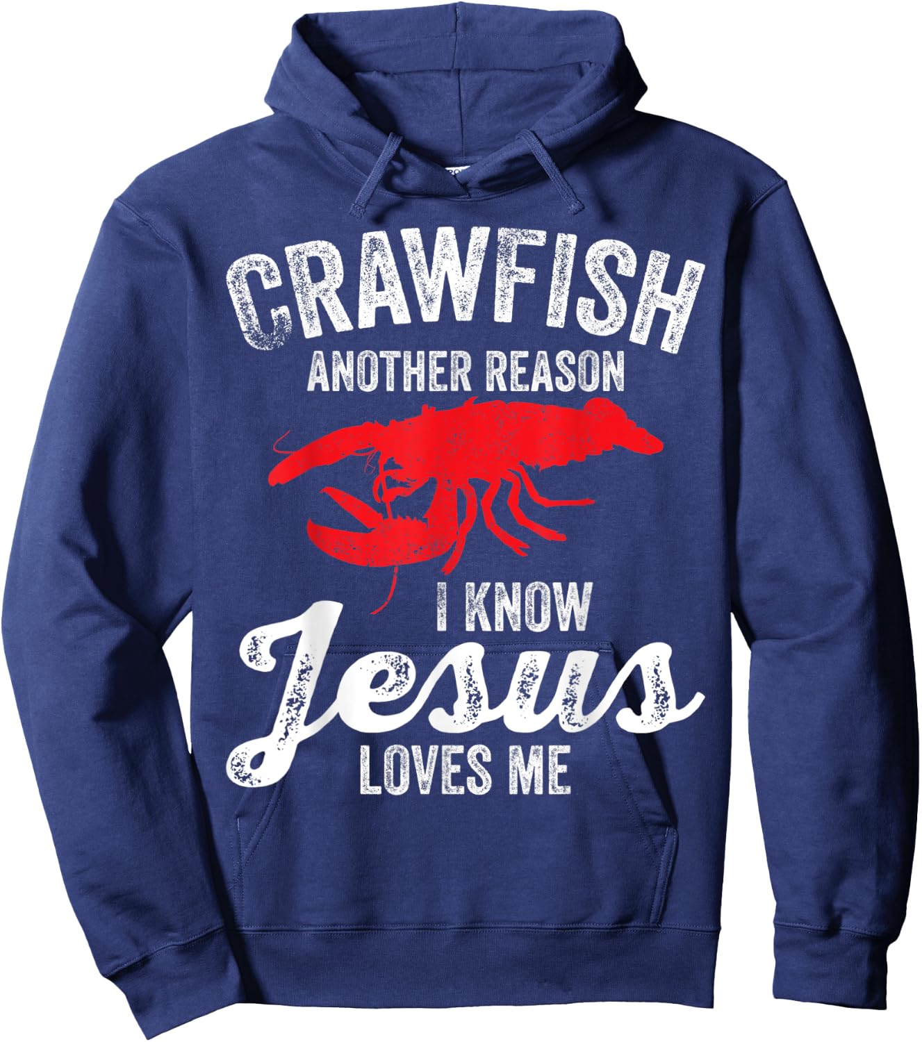 Crawfish Boil Crawfish Jesus Loves Me Funny Crayfish Hoodie - Hoodie | Navy