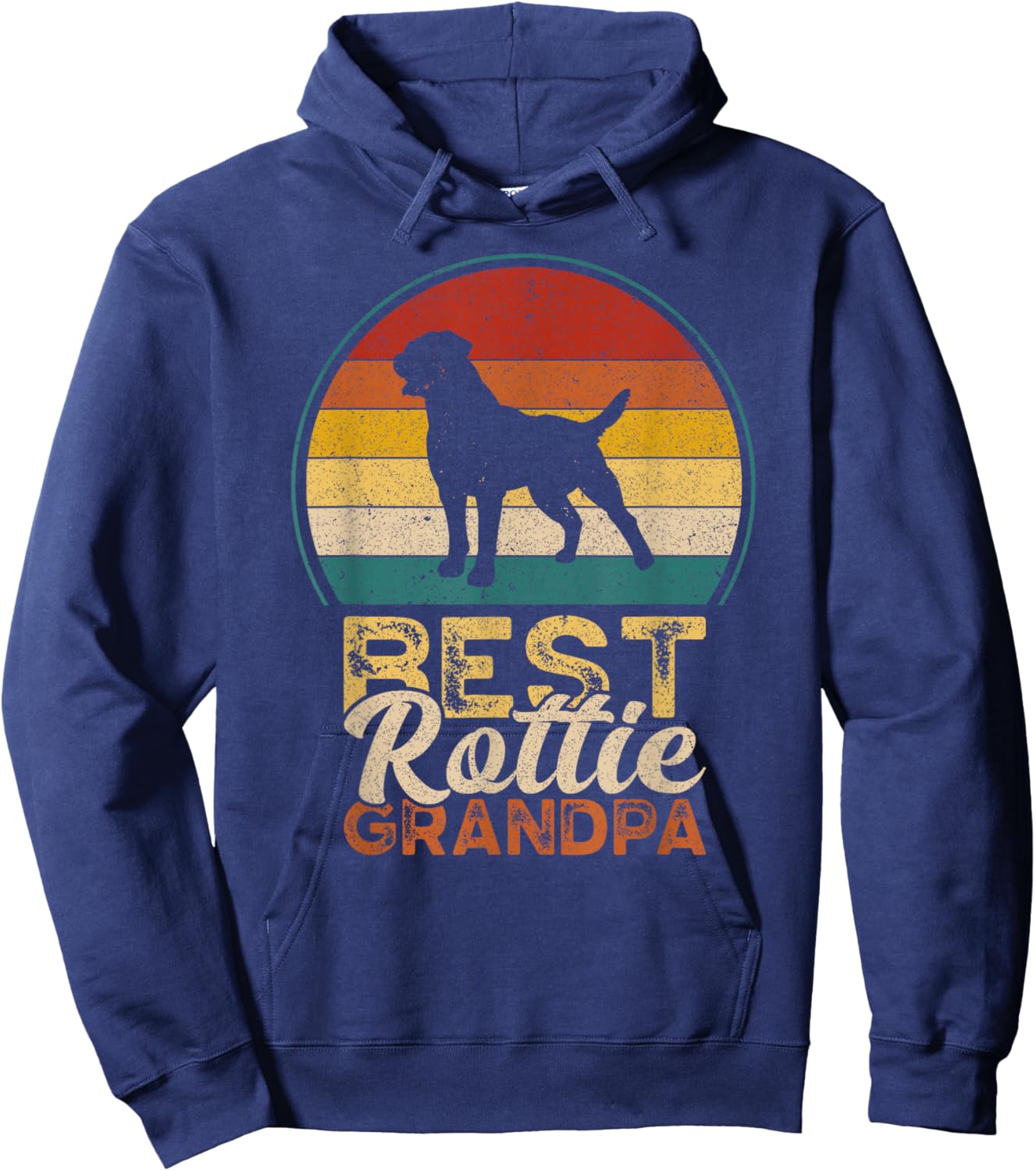 Best Rottie Grandpa, Father's Day, Rottweiler Grandfather Hoodie - Hoodie | Navy