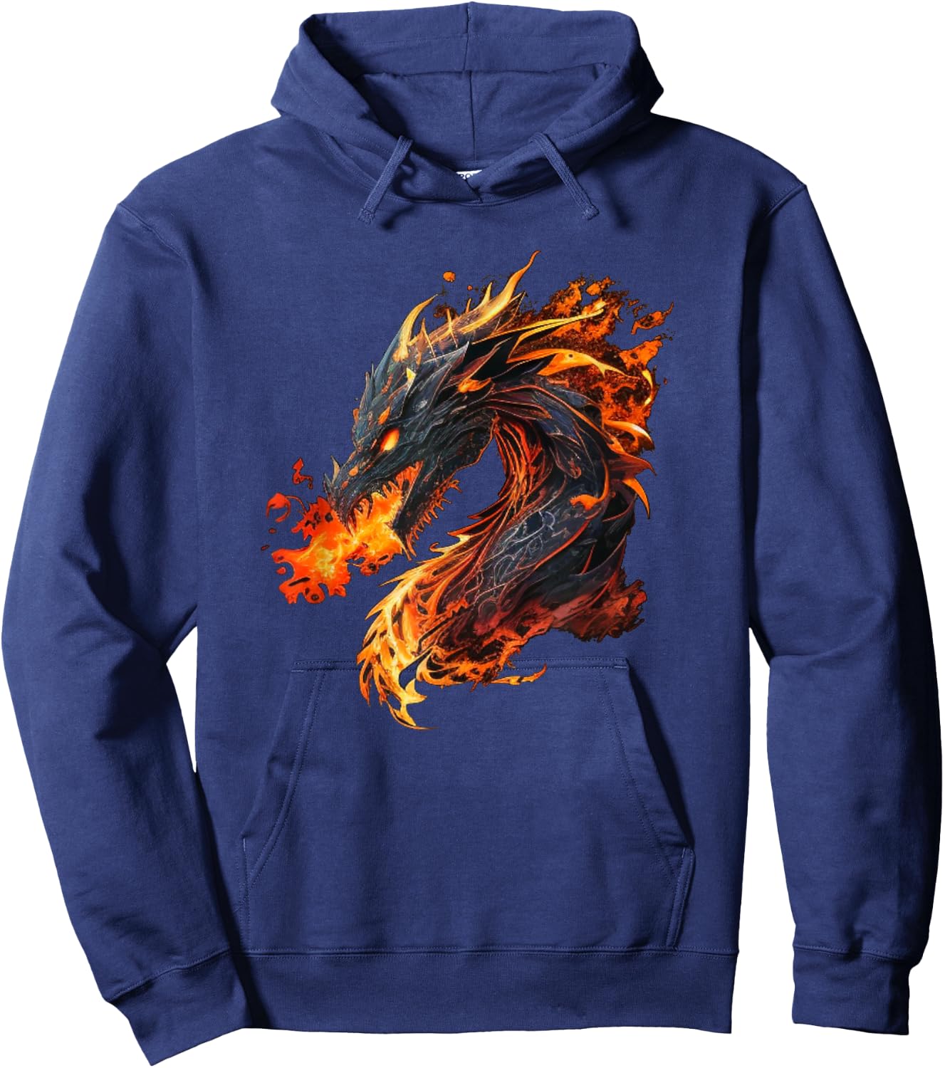 Cool Fire and Flames breathing Dragons Lovers Hoodie - Hoodie | Navy